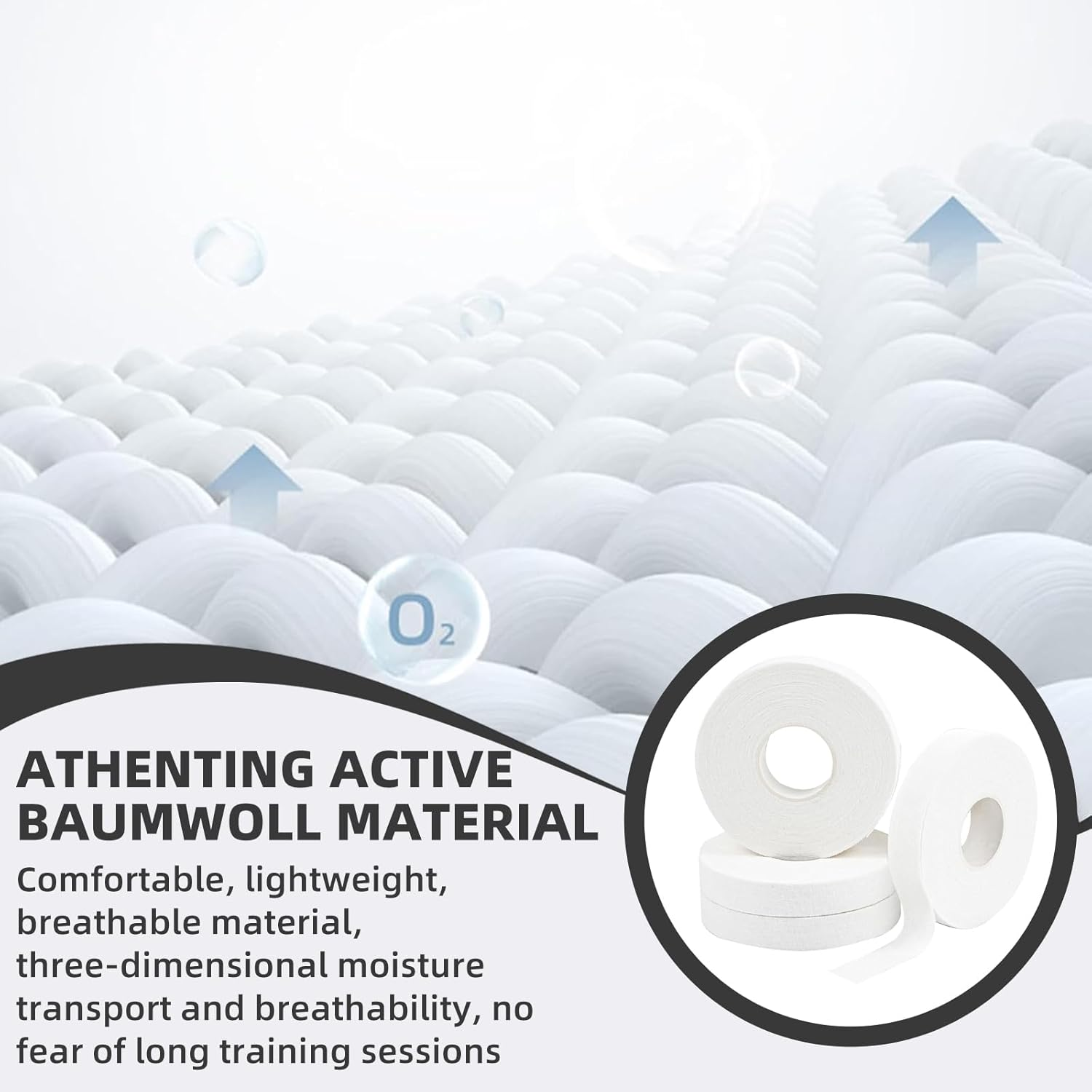 Hzqzaoan 4 Rolls 1.5Cm X 5M Sports Finger Tape - Breathable Self-Adhesive Non-Woven Tape for Rock Climbing, BJJ & Martial Arts | Strong Athletic Finger Tape for Ankle, Wrist Support (White) image number 1