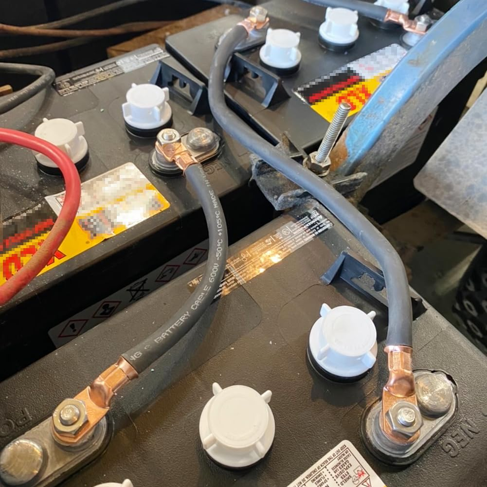 Ampper Heavy Duty Copper Wire Lugs, UL Eyelets Ring Crimp Copper Terminal Connectors for Battery Cable Ends and More (2 Awg, 3/8" Ring, 10 Pcs) image number 6