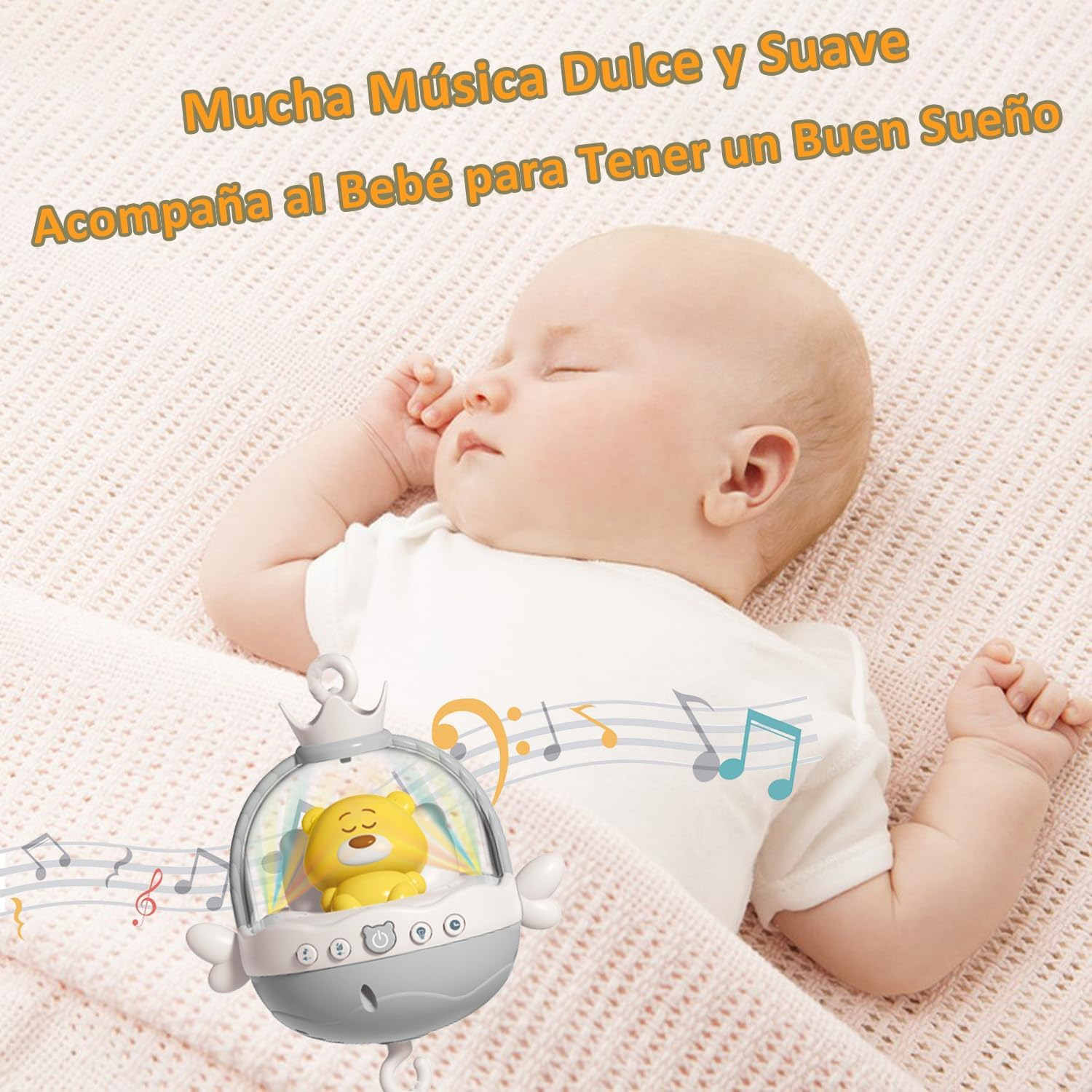 Baby Crib Mobile with Music and Light, Projector Function ＆ Remote Control, Musical Nursery Hanging Mobile for Infants Newborn Gift 0-12 Months, Babies Bassinet Mobile Clip On image number 1