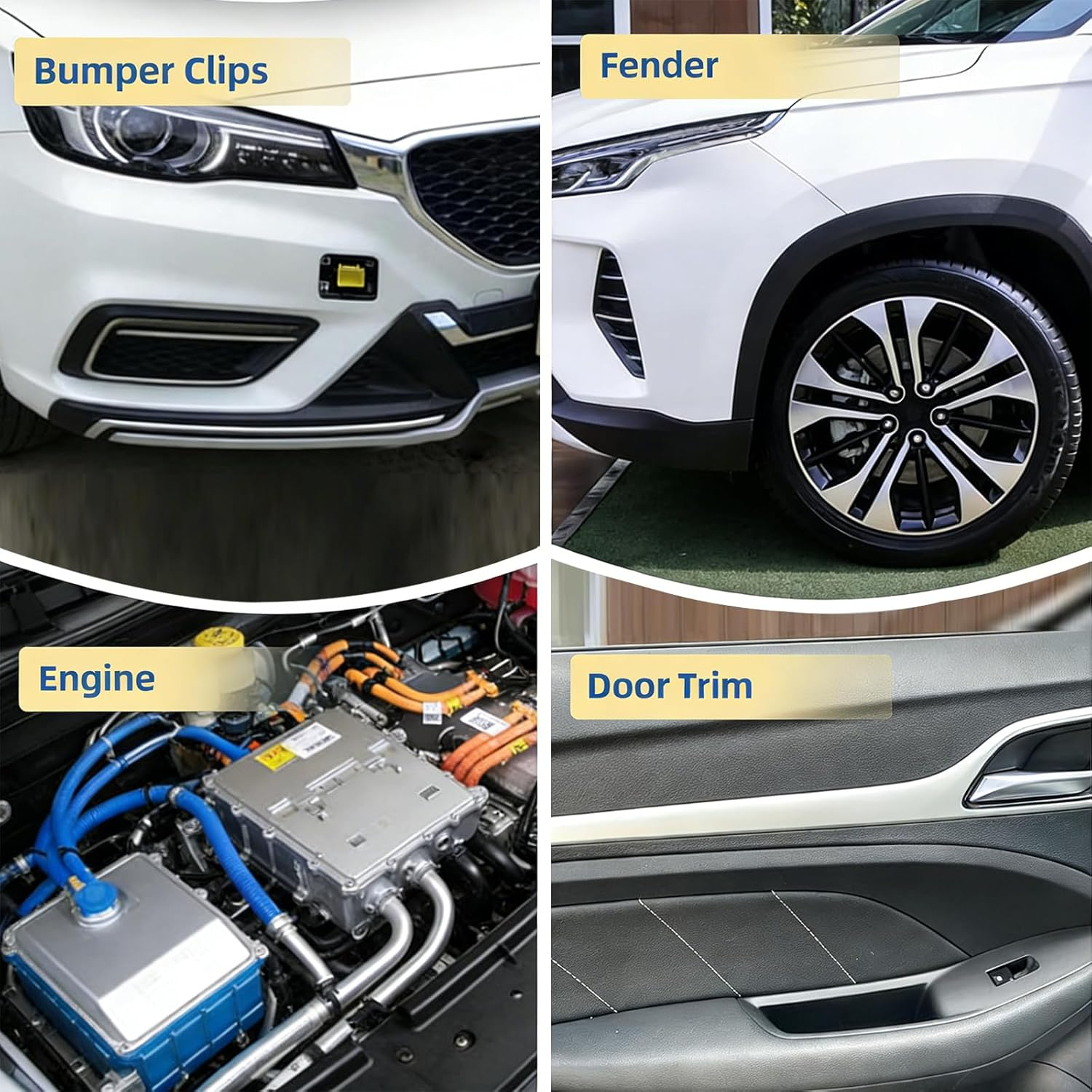 10 PCS Car Retainer Clips Set Tailgate Handle Rod Clip for MG ZS MG3 Universal Rear Boot Load Cover & Parcel Shelf String Cord Retainers Durable Auto Replacement Accessories (Black) image number 4