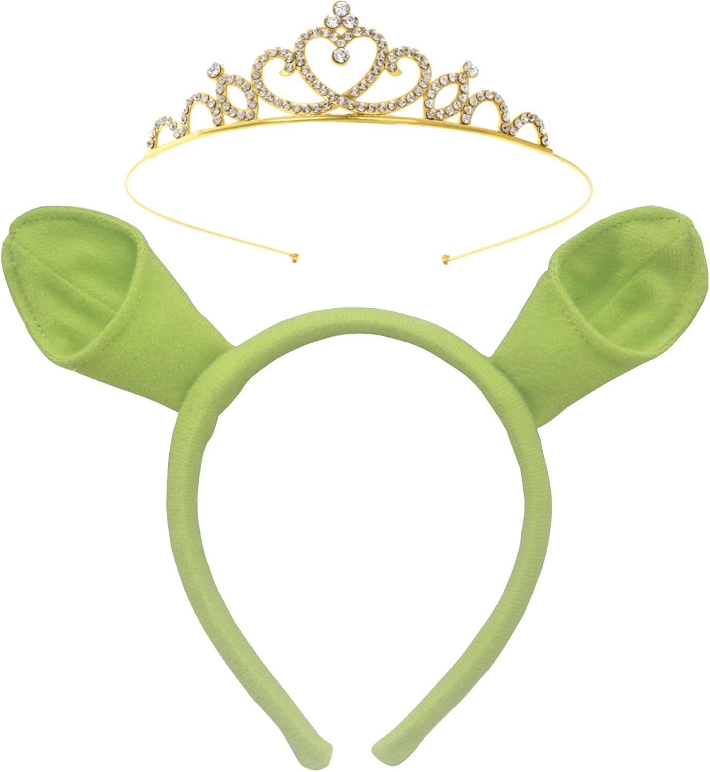 Sheliky Green Ogre Ears Headband Halloween Dress up Party Favors Women Men Teens Cosplay Festival Theme Party Accessories