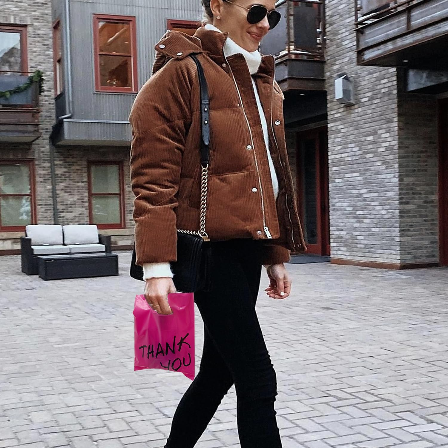 Viefantaisie Goodie Bags, 100 PCS 6" X 8" Party Favor Bags, Thank You Bags, Small Goodie Bags for Kids, Merchandise Bags for Small Business, Goody Bags for Weddings, Christmas, Halloween, Craft,10 Color - Multicolor-24Pcs image number 5