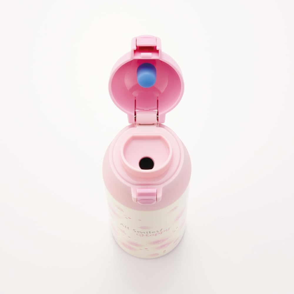 Skater SDPC5-A All Smile Mug Bottle, Cherry Blossom Pattern, 16.9 Fl Oz (500 Ml), Insulated, Stainless Steel Water Bottle - Comfort Double image number 2