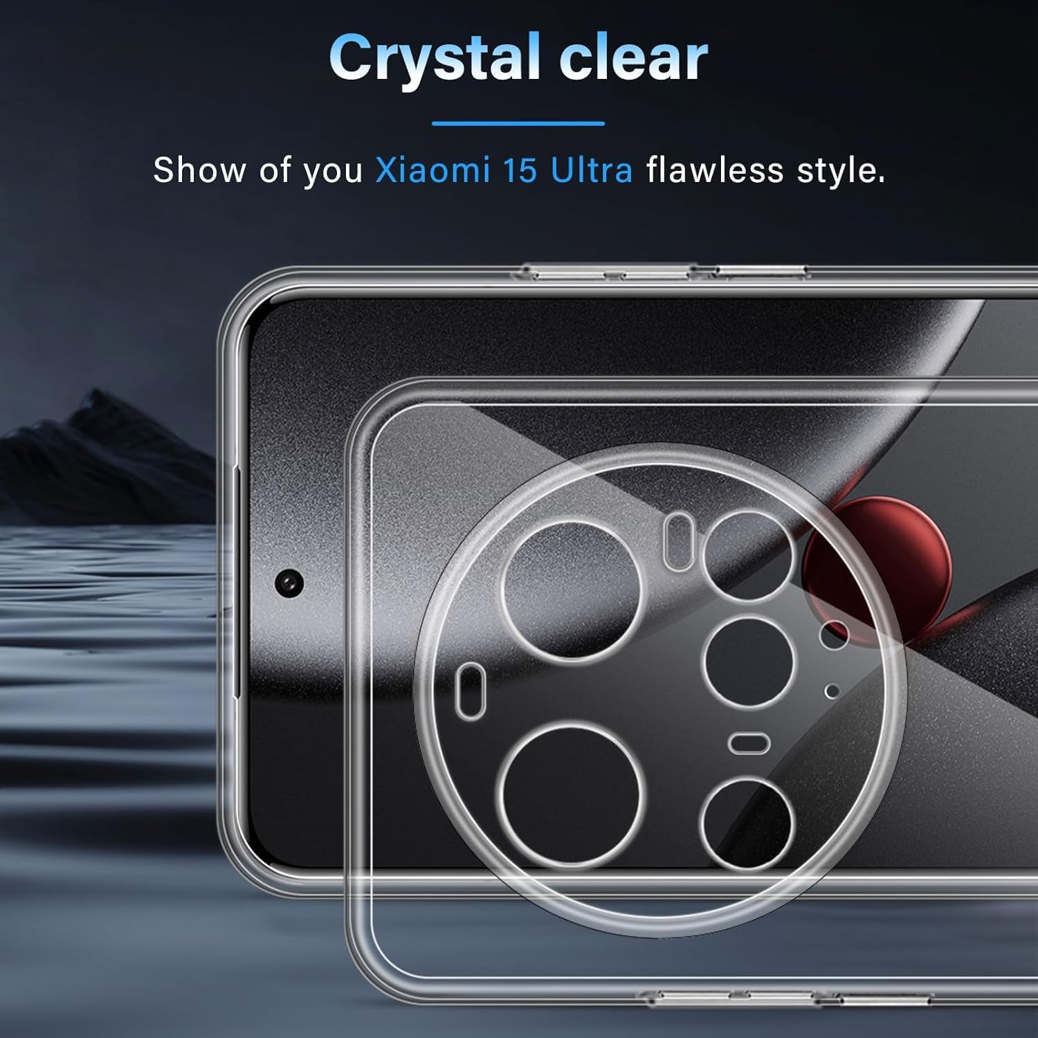 Captor Clear Case for Xiaomi 15 Ultra, TPU Flexible Silicone Case, Soft and Thin with Raised Edge for Screen and Camera Protection image number 1