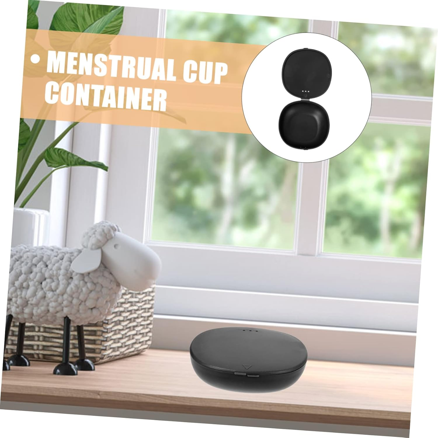 Outanaya Storage Box 2Pcs Plastic Carrying Case Travel Container for Women Period Cups Outdoor Carrier Black image number 3