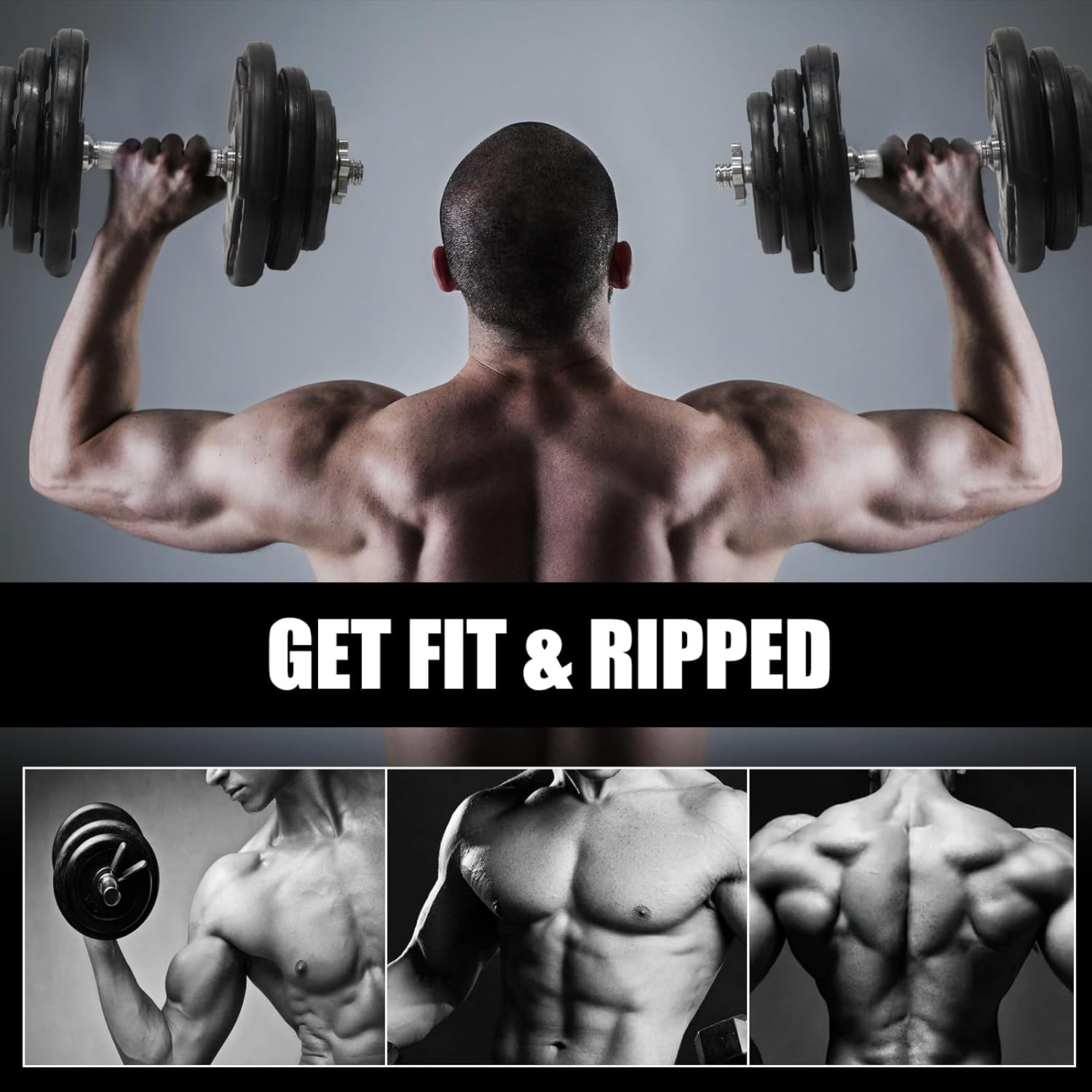 Adjustable Dumbbells Pair, 20KG-60KG Combined Weight, Premium Rubber Weights Set for Full Body Workout, Anti-Roll & Non-Slip Grip Home Fitness Equipment, Quiet & Floor-Safe Gym Weights - 40 Kg Dumbbells Set image number 5