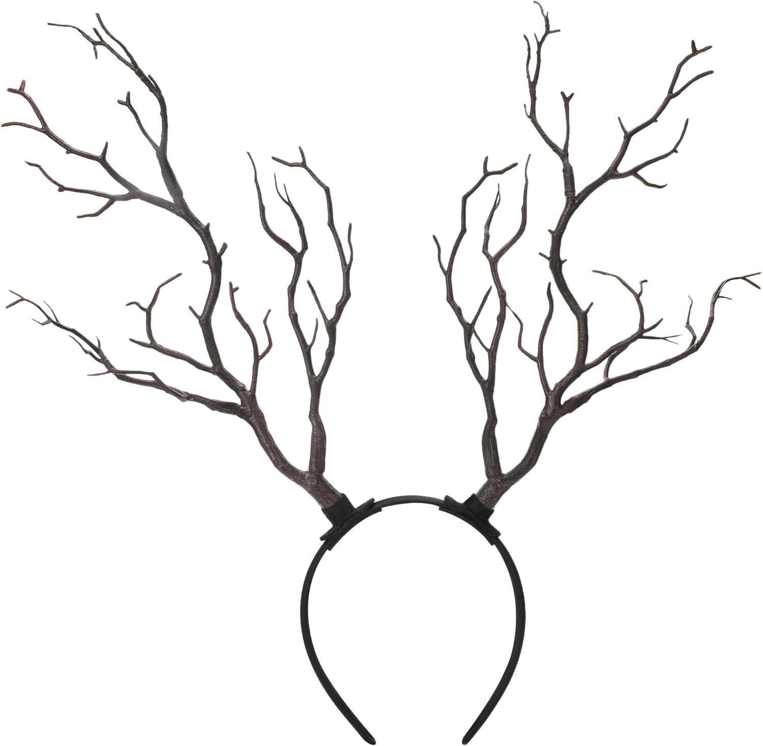 MOSTORY Tree Branch Antler Headband, Brown Woodland Costume Branch Headband, Rustic Large Forest Antler Headpiece for Adults, Halloween Renaissance Renfaire Cosplay Fantasy Photoshoot image number 4