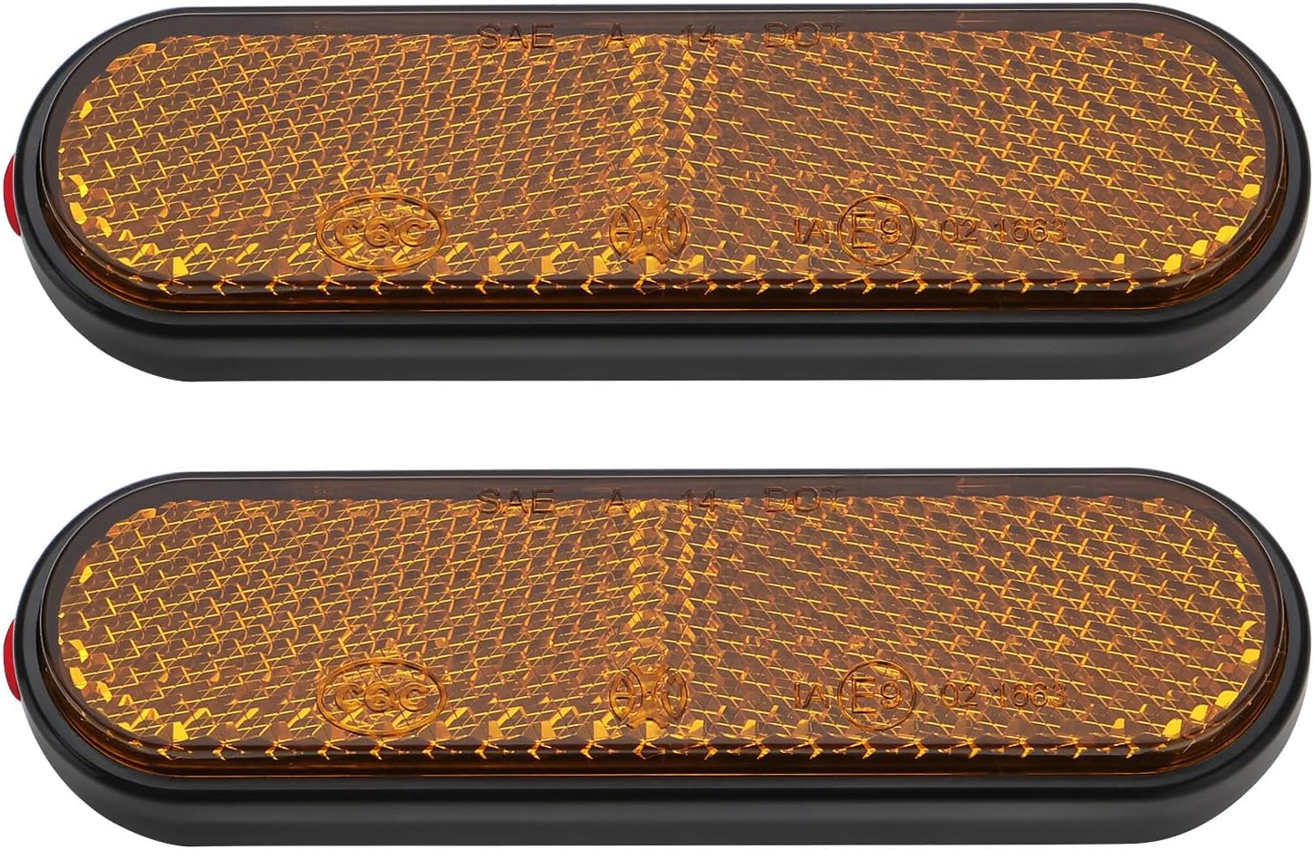 SING F LTD 2Pcs Rectangular Reflectors with Self Adhesive ABS Side Curved Reflectors Suitable for Motorcycles Bicycles Multi Purpose Scooters Yellow image number 4