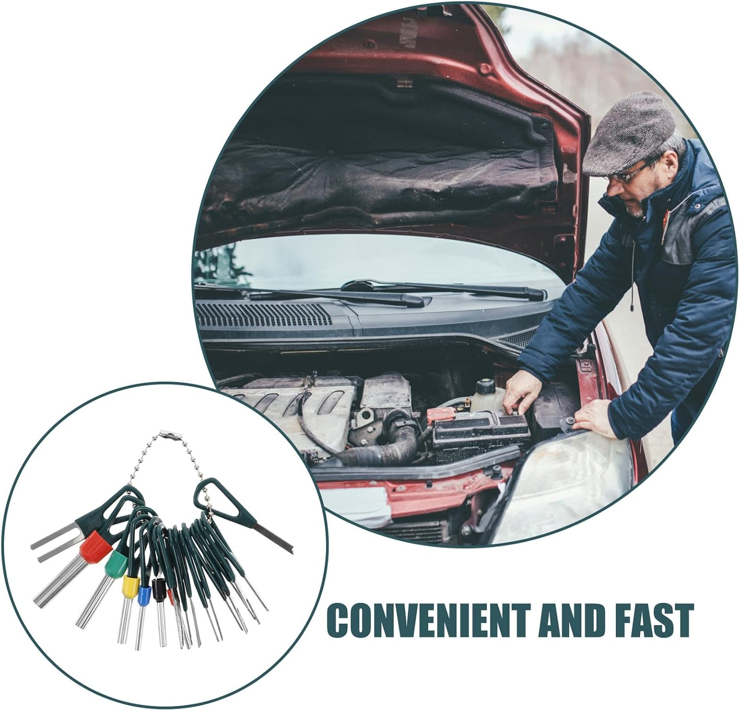 18Pcs Electrical Terminal Kit with Pin Extractor and Wire Pin Removal Tools for Automotive Wiring Harness Repair and Crimp Connector Maintenance image number 2