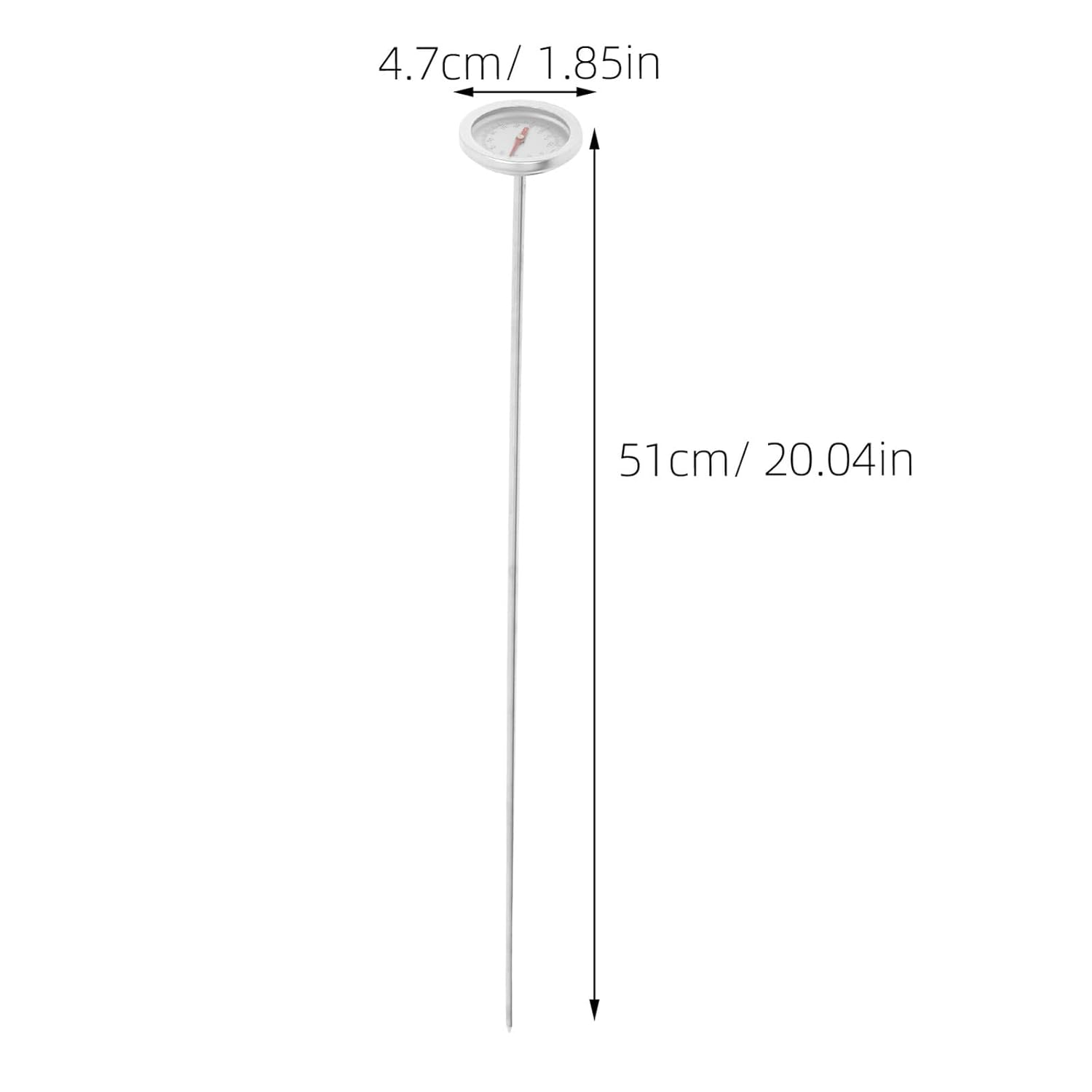 Gadpiparty Reusable Stainless Steel Compost Temperature Thermometer Long Stem Probe, Soil Thermometer for Gardening and Backyard, Outdoor Soil Temperature Gauge Tool for Garden and Greenhouse image number 1