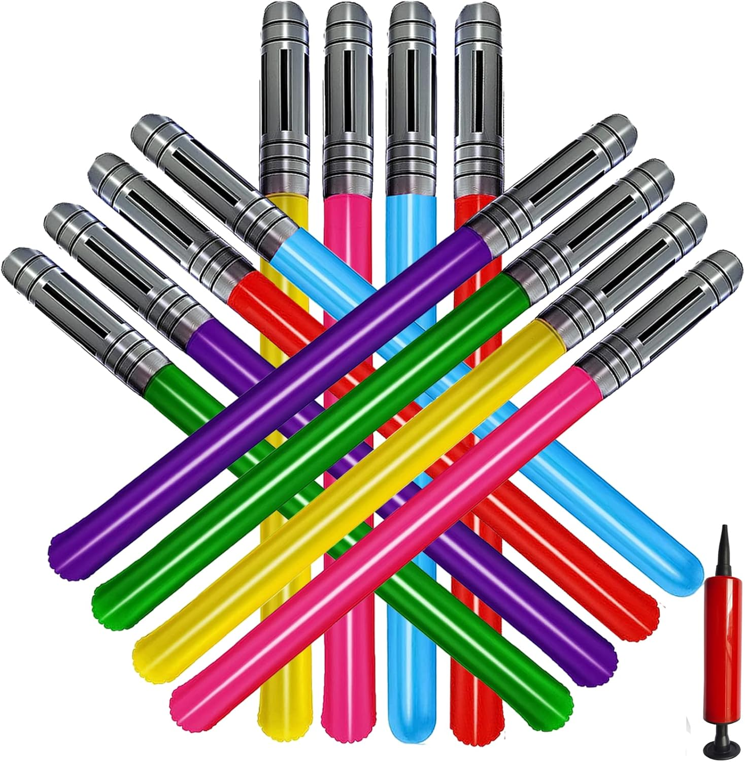 13 Pieces Inflatable Light Saber Sword Toys,13 Pieces Inflatable Light Saber Sword Toys,Inflatable Lightsaber Swords for Star Wars Themed Party,Inflatable Sword Toys Party Bags Stocking Stuffers for Cosplay Party Favors(6 Colors) image number 4