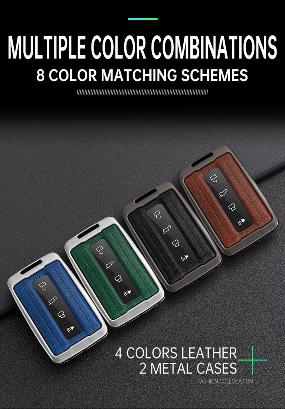 Ontto Alloy Car Key Fob Cover Fit for Great Wall GWM WEY TANK 300 500 Tank300 Tank500 Smart Leather Key Case Keyring Key Shell Holder Bag Keychain