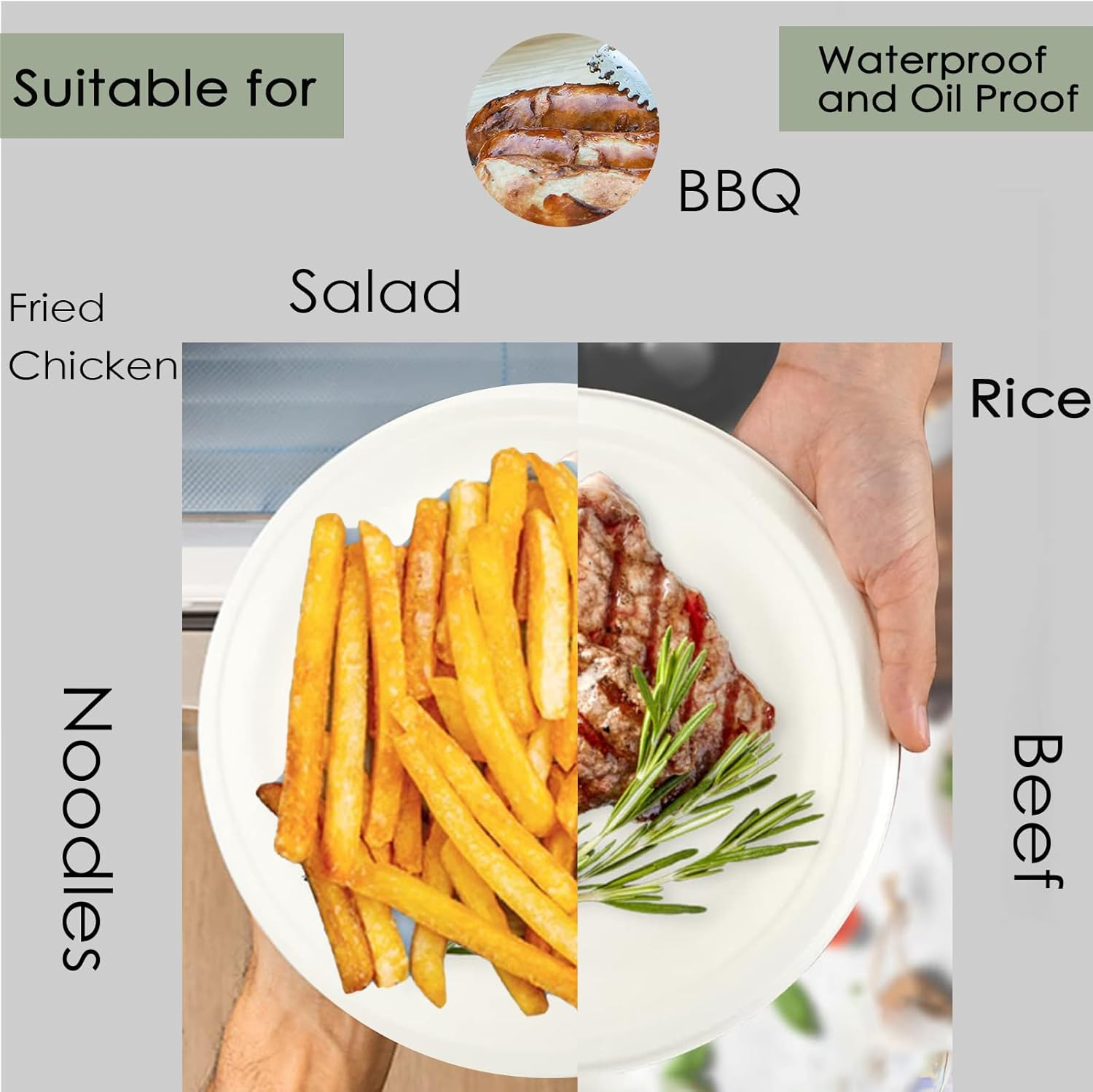 450PCS Biodegradable Dinnerware Set, Eco-Friendly Party Set for Party Supplies, Wedding, Anniversary, 7/9 Inch Plates, Napkins, Straw, Cups, Spoons, Forks and Knives (50 Guests) image number 1