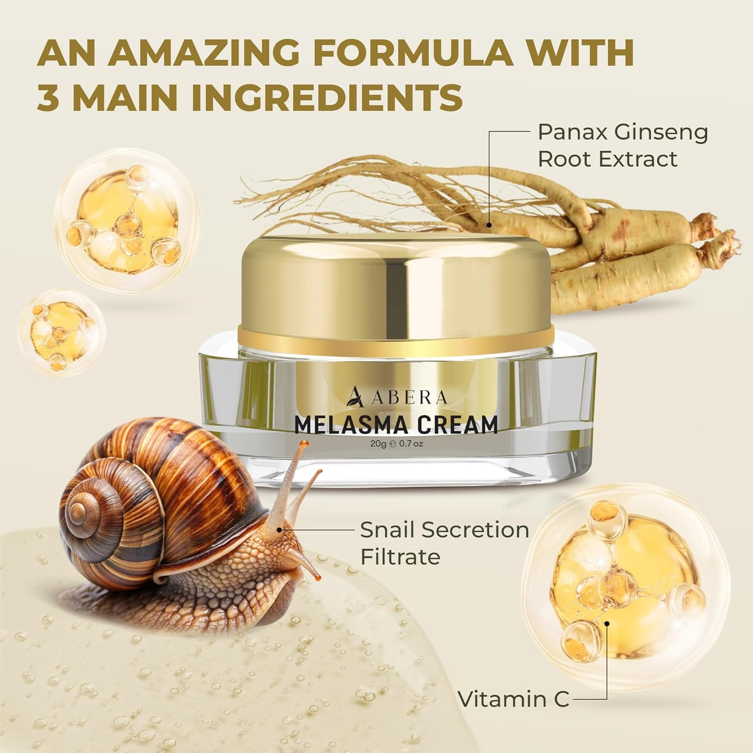 ABERA Melasma Cream (Premium Version) - Dark Spot Corrector, Melasma, Freckle, Sun Spot, Age Spot Remover Advanced Formula for Women and Men (0.7 Oz per Item) image number 1