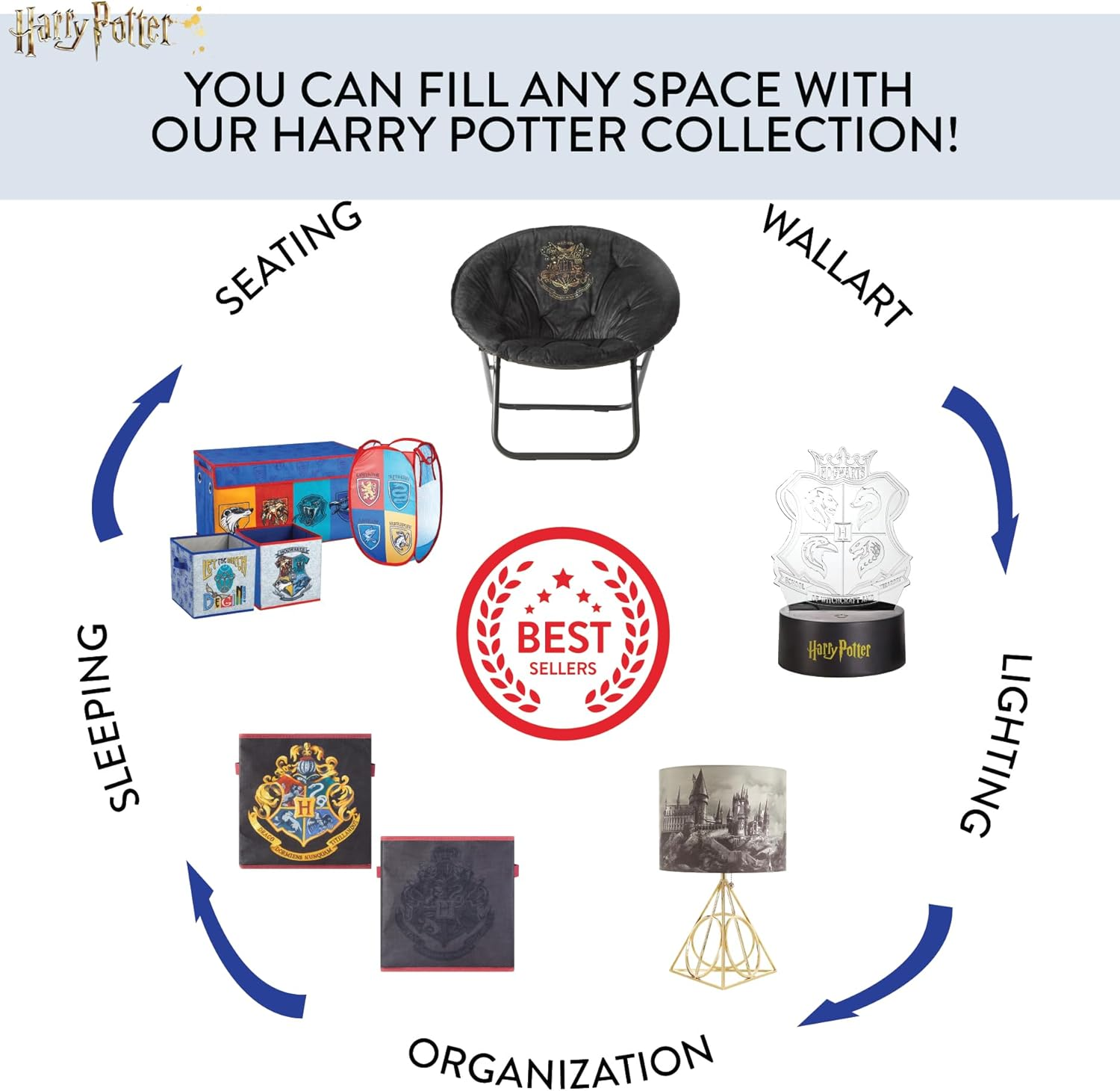 Harry Potter Collapsible Storage Cube with Removable Lid, 10" Wx10 Hx10 D image number 4