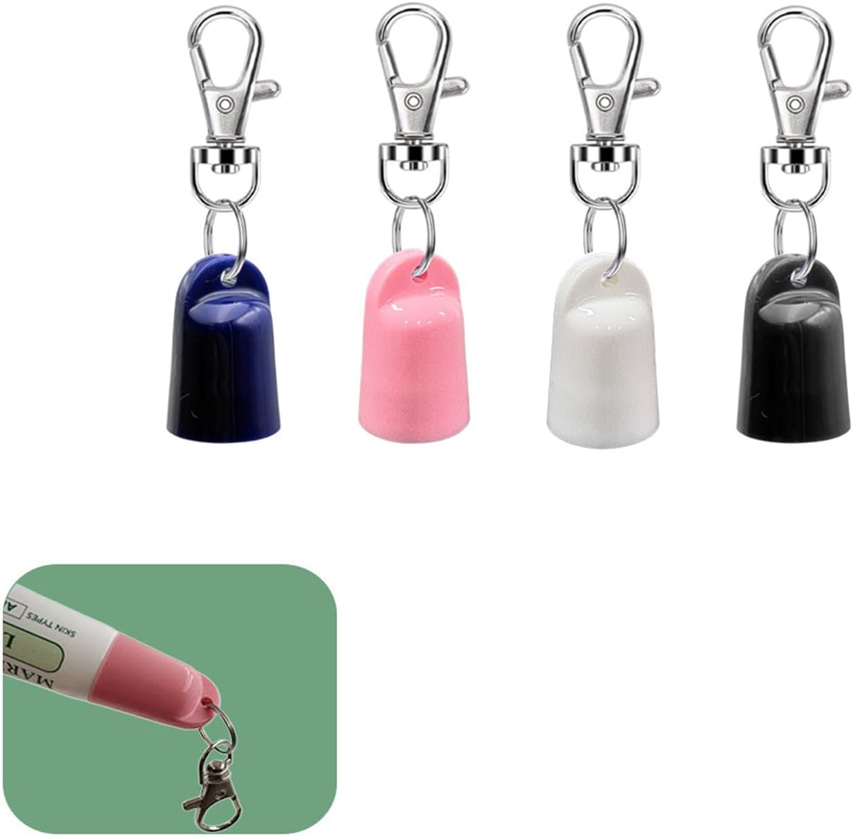 4 PSC Keychain Cap Compatible with 0.35 Oz Lip Balm Portable Holder Keychain Cap Compatible with Lip Repair Tubes (Colorful) image number 4