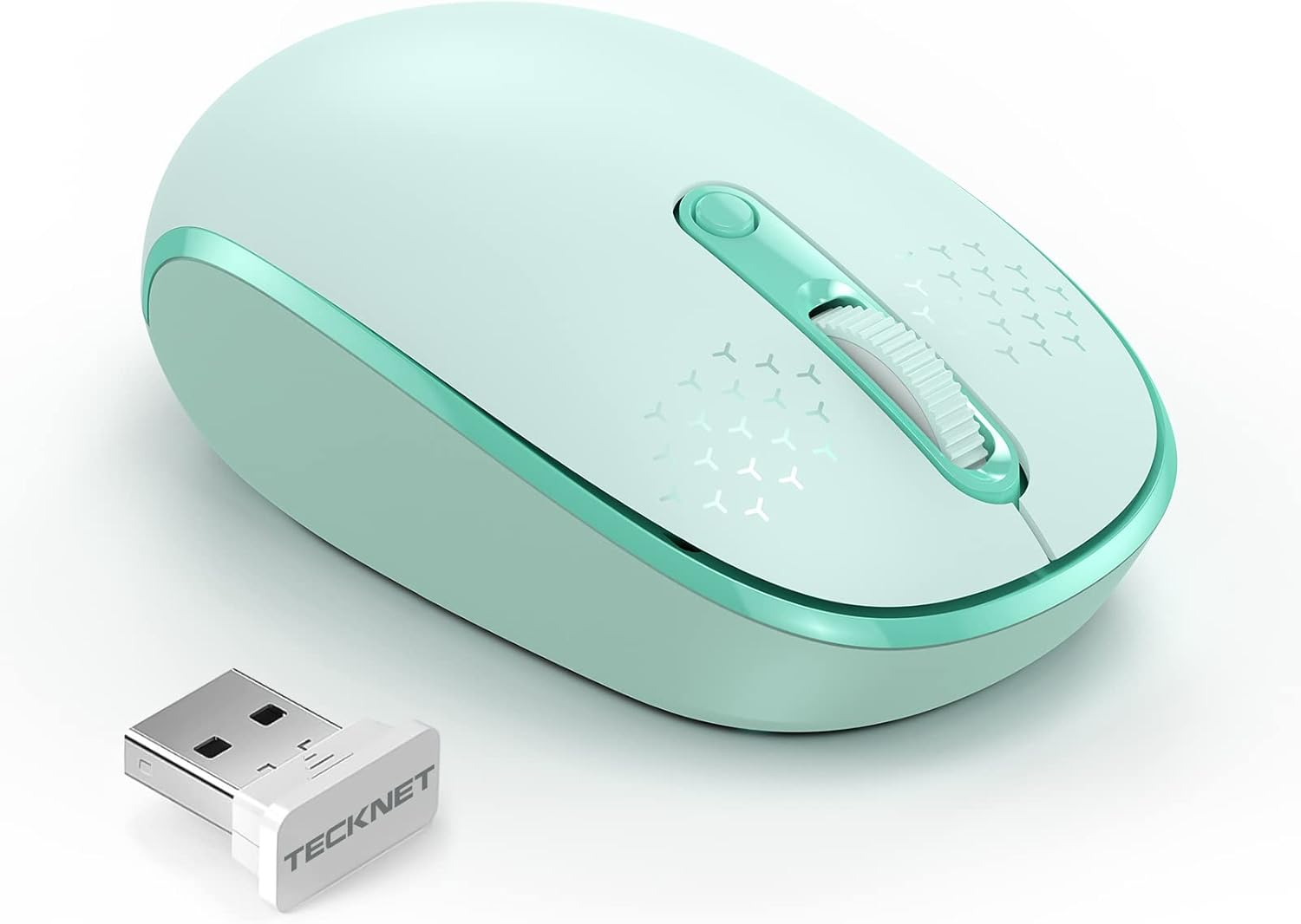 TECKNET Wireless Mouse, 2.4G Quiet Computer Mouse with USB Receiver, 4 Buttons Portable Cordless Mice for Chromebook, Laptop, PC, Mac, 800/1200/1600 DPI