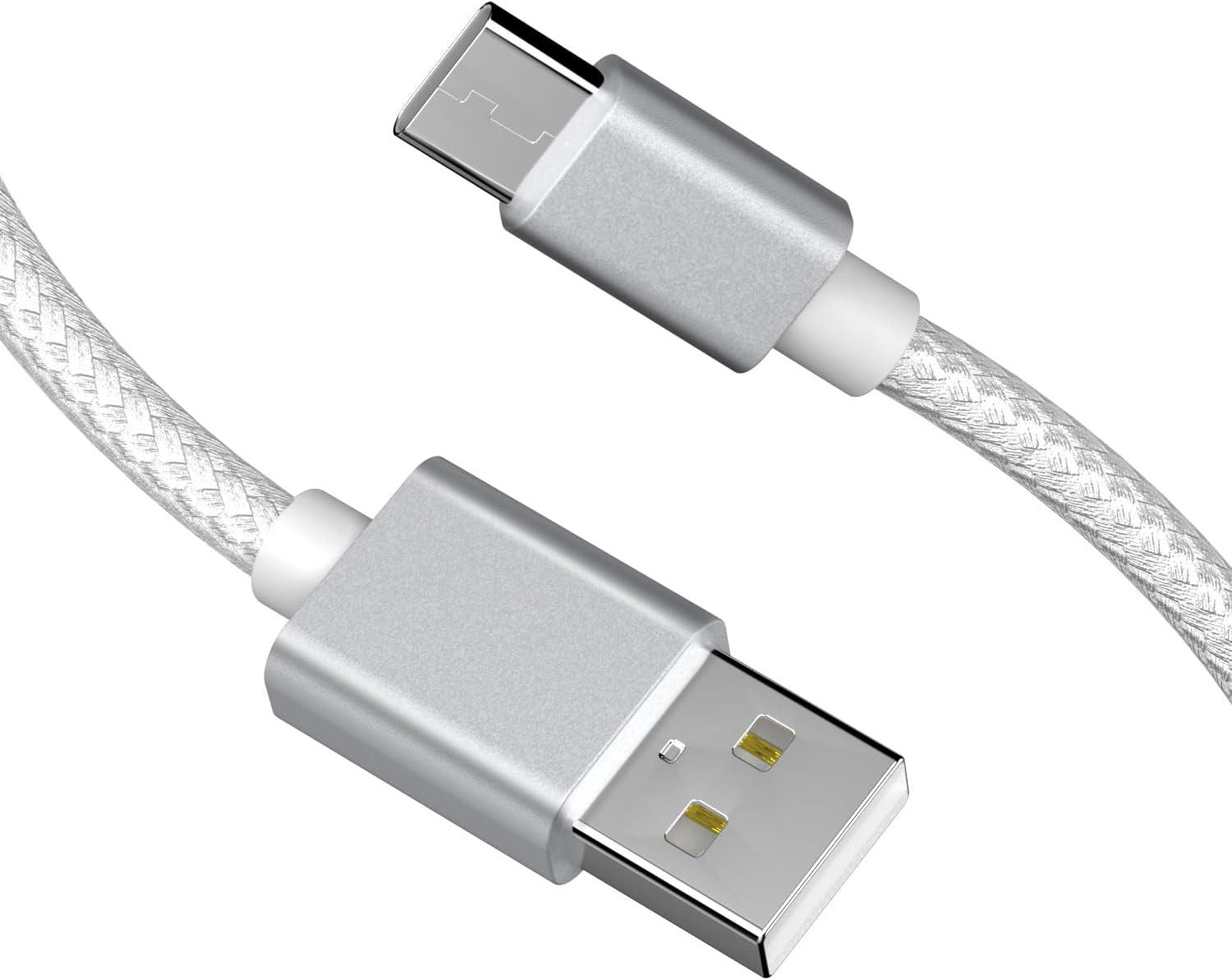 AHGEIIY USB a to USB C Cable [1.2M, 2-Pack], USB C Cable Nylon Braided Typ C Cord Compatible with Iphone 17 Pro/16/15, Galaxy S25 S24 S23, Pixel, Moto, LG, Switch2, Android Auto