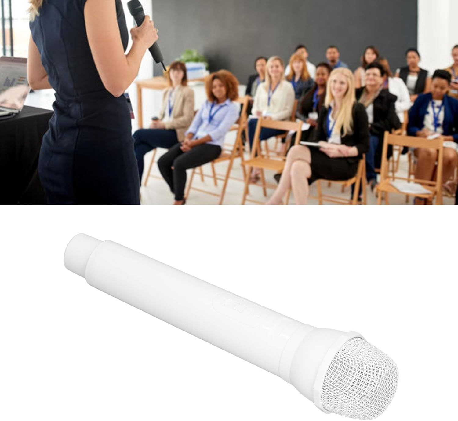 Fake Microphone Prop, Plastic Karaoke Fun Stage Costume Prop, Simulated Microphone, for Karaoke Fun or Costume Prop (White) image number 5