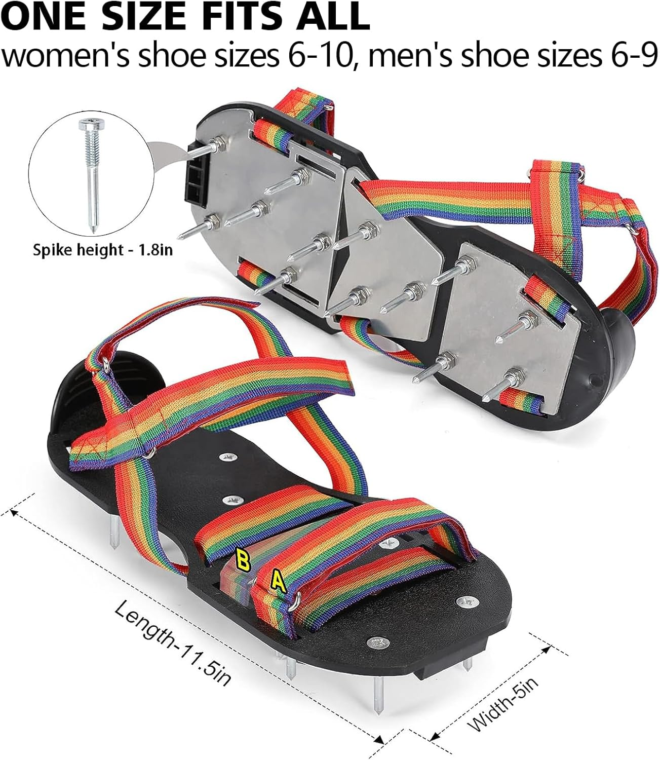 Lawn Aerator Shoes for Grass - Pre-Assembled Grass Aerator Shoes for Lawn - Soil Yard Aerator Tool for Aerating Patio Garden, Colorful - Blue image number 3