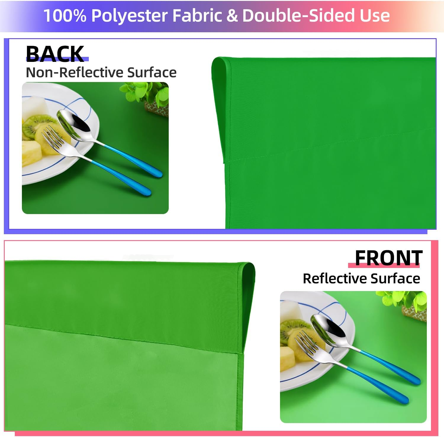 Green Screen Backdrop 10X10 Ft, Chroma Key Greenscreen Background for Streaming Zoom, Photo Backdrop Curtain for Photography, Thick Polyester Fabric Cloth Sheet for Photoshoot Video (Backdrop Only) image number 3