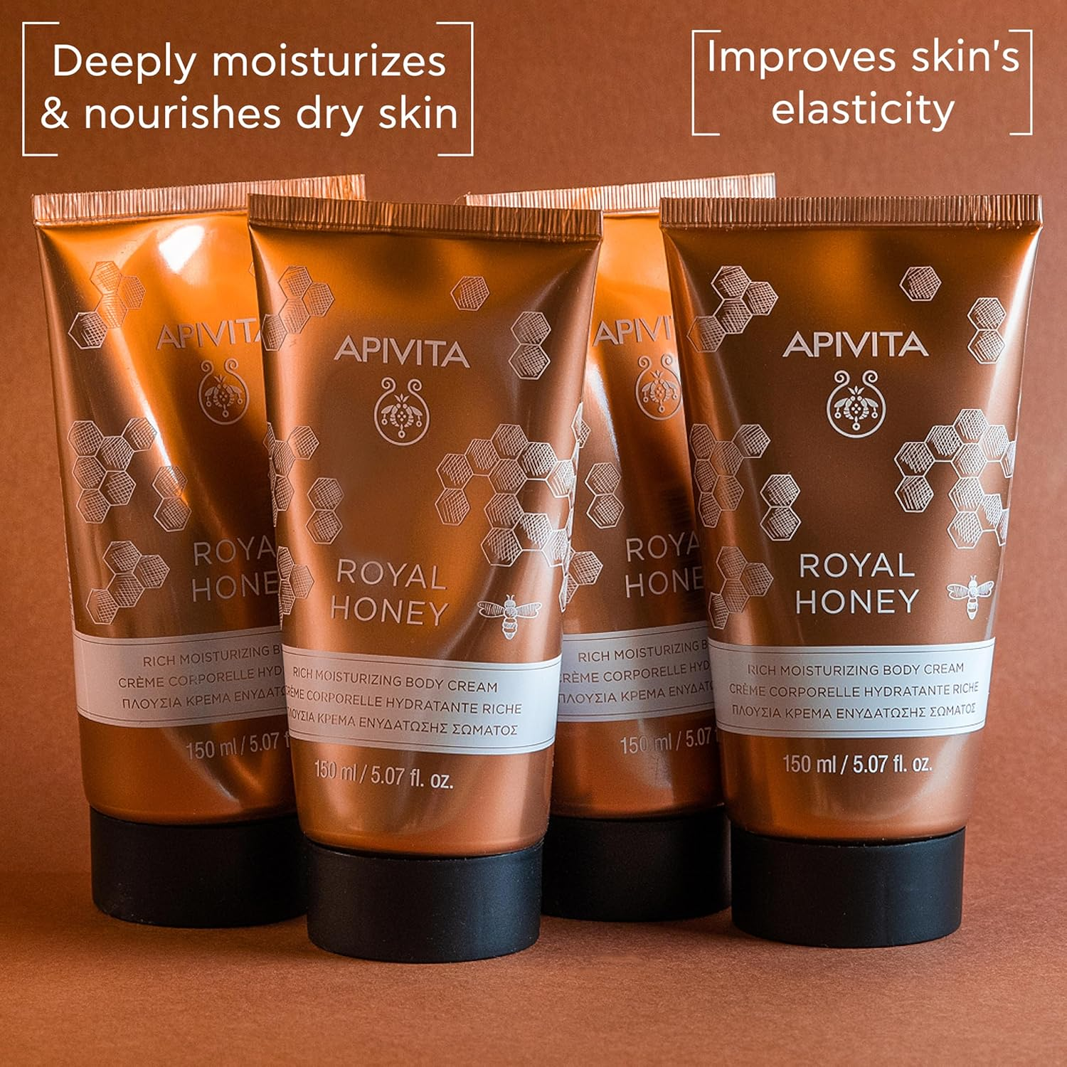 APIVITA Royal Honey Rich Moisturizing Body Cream 5.07 Fl.Oz. | for Dry Skin with Honey image number 4