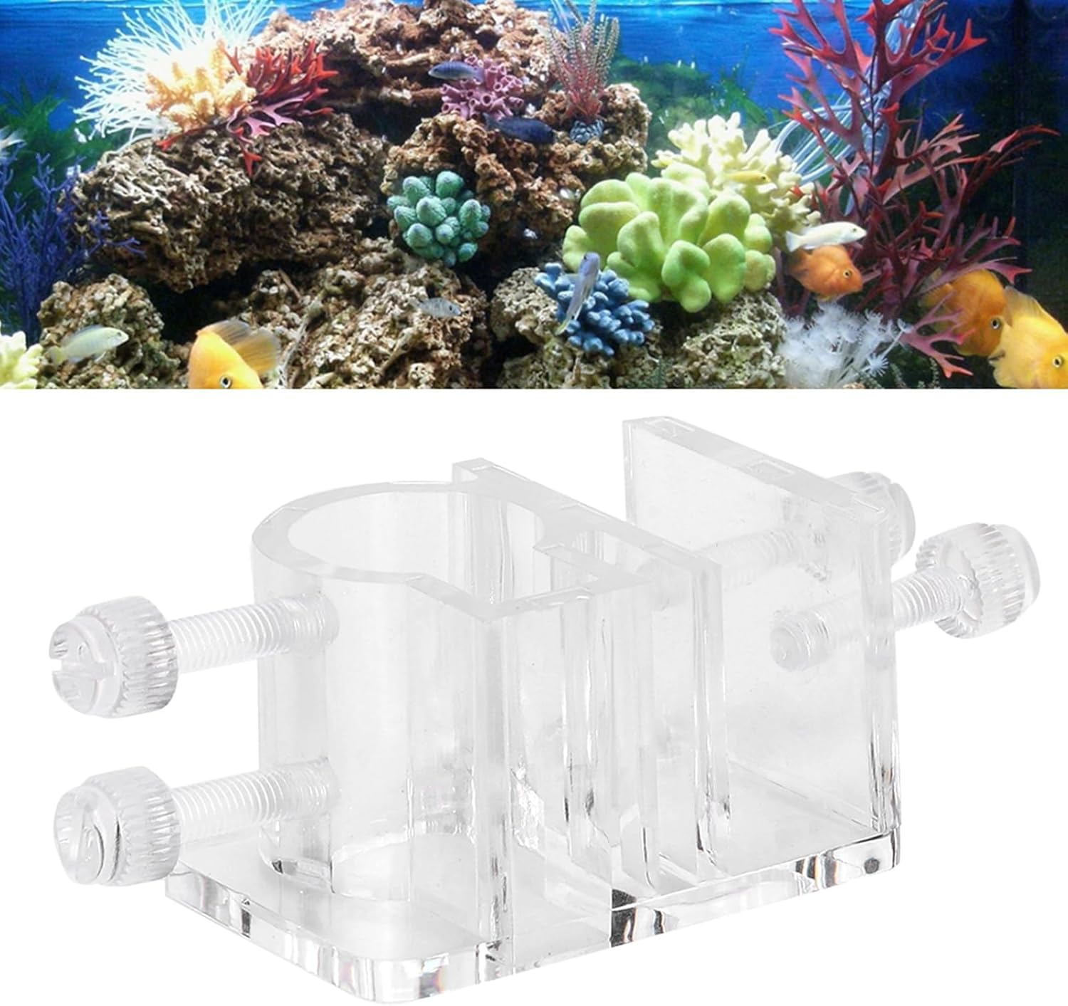 Transparent Fish Tank Tube Clamp Holder Aquarium Water Pipe Hose Holder Water Pipe Fixation Clamp for Fish Tank (Single Hole 26Mm) image number 2