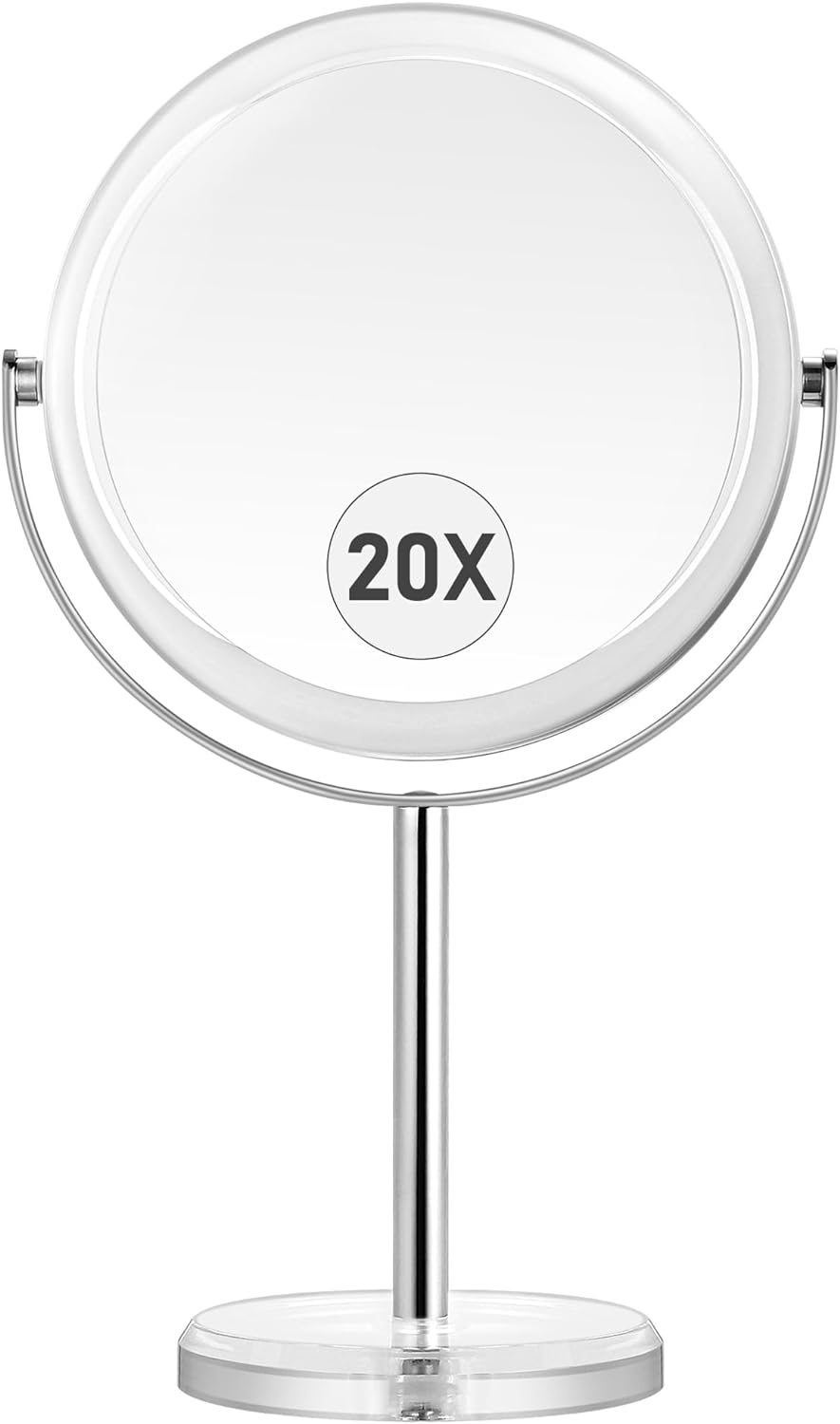 MIYADIVA 20X Magnifying Makeup Mirror, Double Sided 1X & 20X Magnifying Mirror on Stand, Magnifying Mirror 20X, Tabletop Magnified Vanity Mirror with 360&deg;Rotation for Bathroom or Bedroom, 32X20Cm image number 4