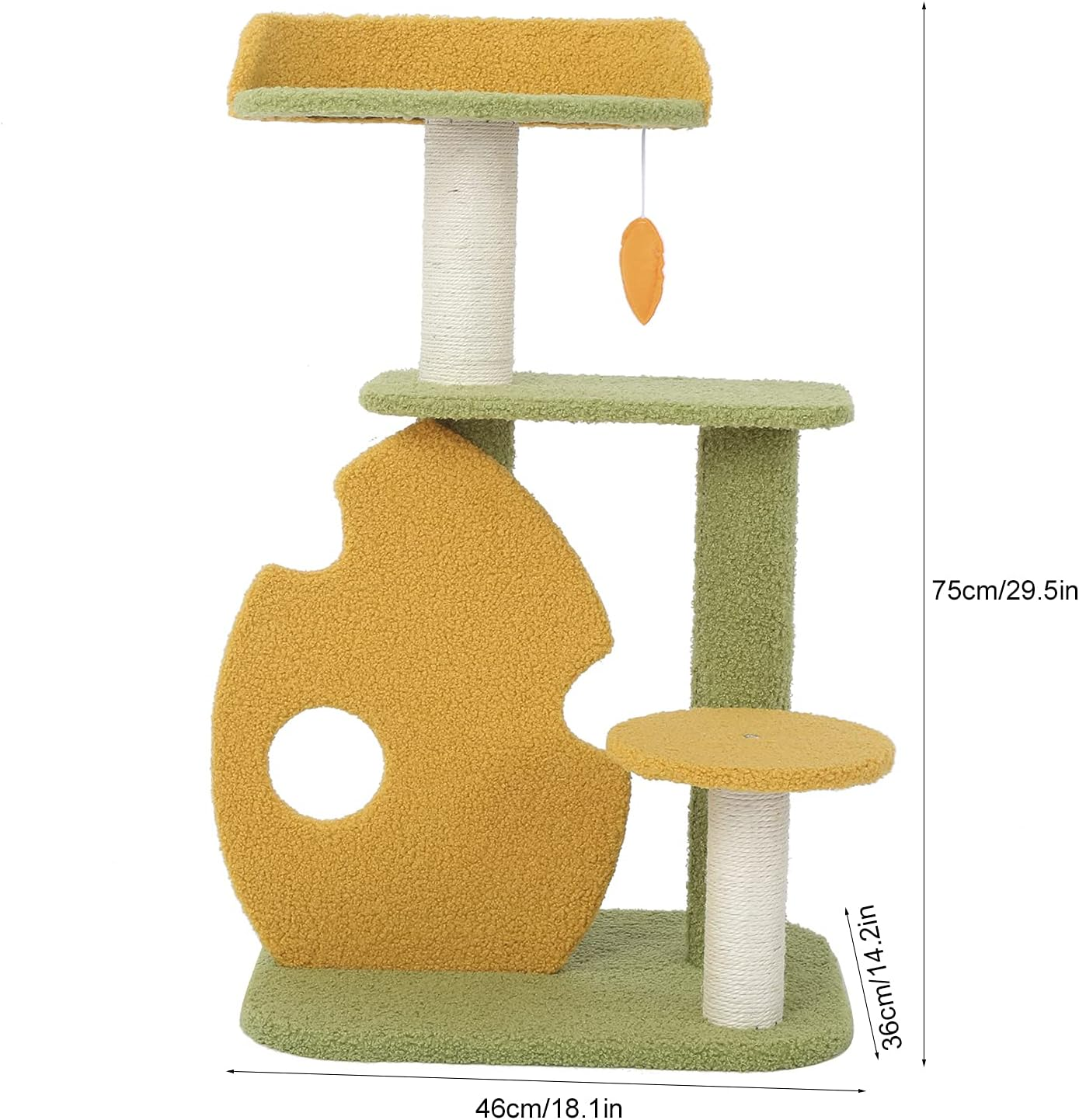 Rain Forest Cat Climbing Tree Multi Tiered Cat Condo with Robust Scratching Posts and Plush Lounging Shelves Perfect for Active Kittens and Adult Cats image number 6