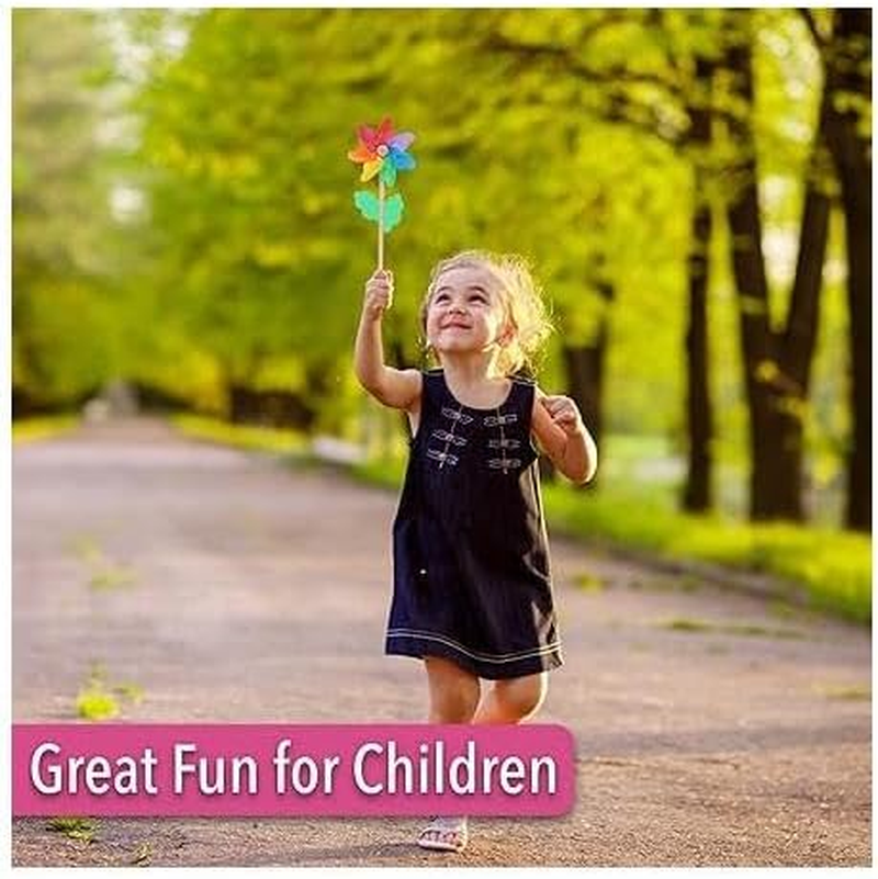 Acemediarainbow Flower Pinwheels, 10 Pack, Pinwheels for Yard and Garden, Pinwheels for Kids, Wind Pinwheel, Flower Wind Spinners, Garden Pinwheels Spinners, Yard Pinwheels, image number 2