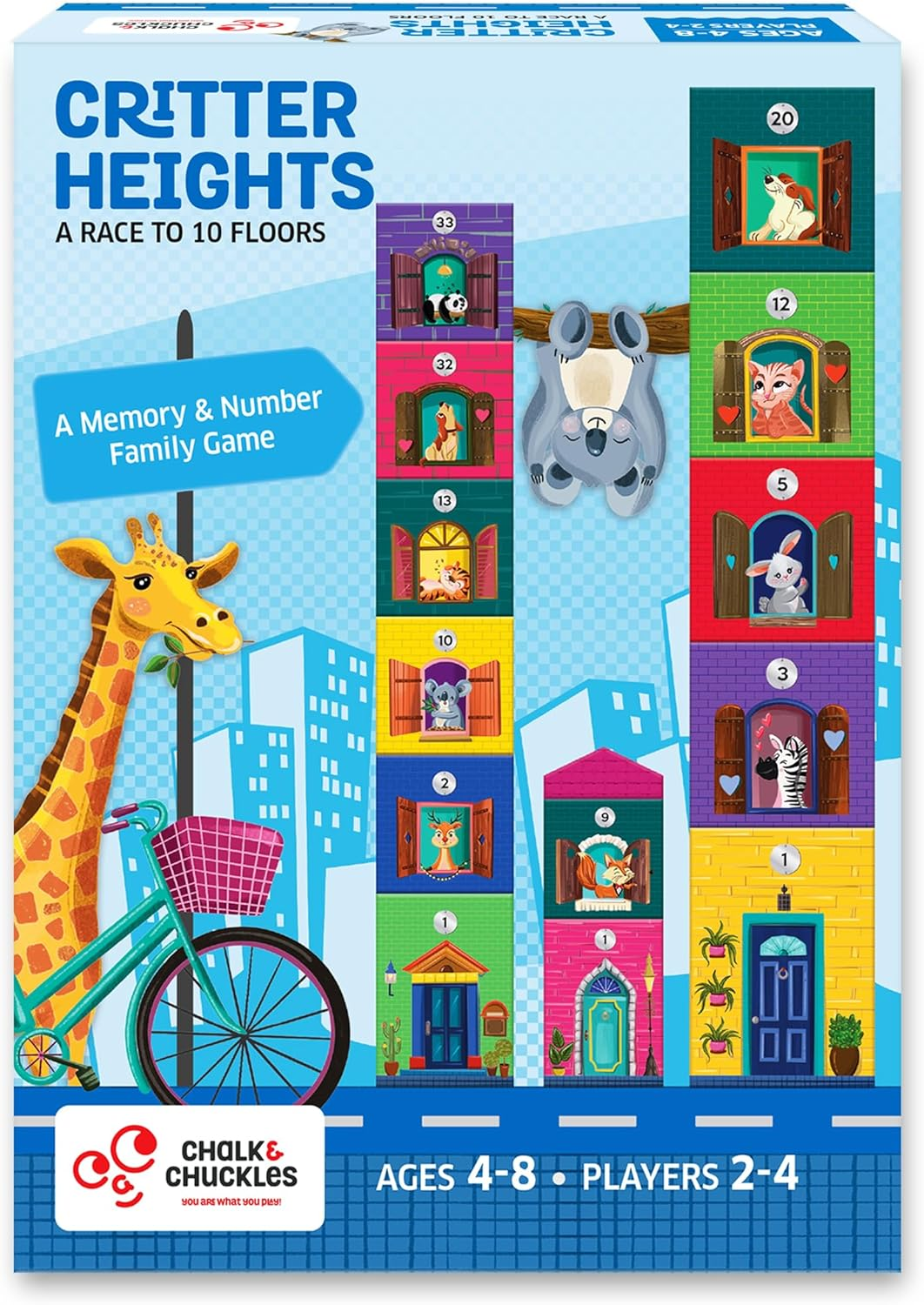 Chalk and Chuckles Critter Heights Kids Board Games Ages 4-8 Years, Memory & Strategy Brain Game for Kids, Educational Toy, Card Game for Boys, Girls, Gifts for Age 5, 6, 7, 8 Years and Up image number 2