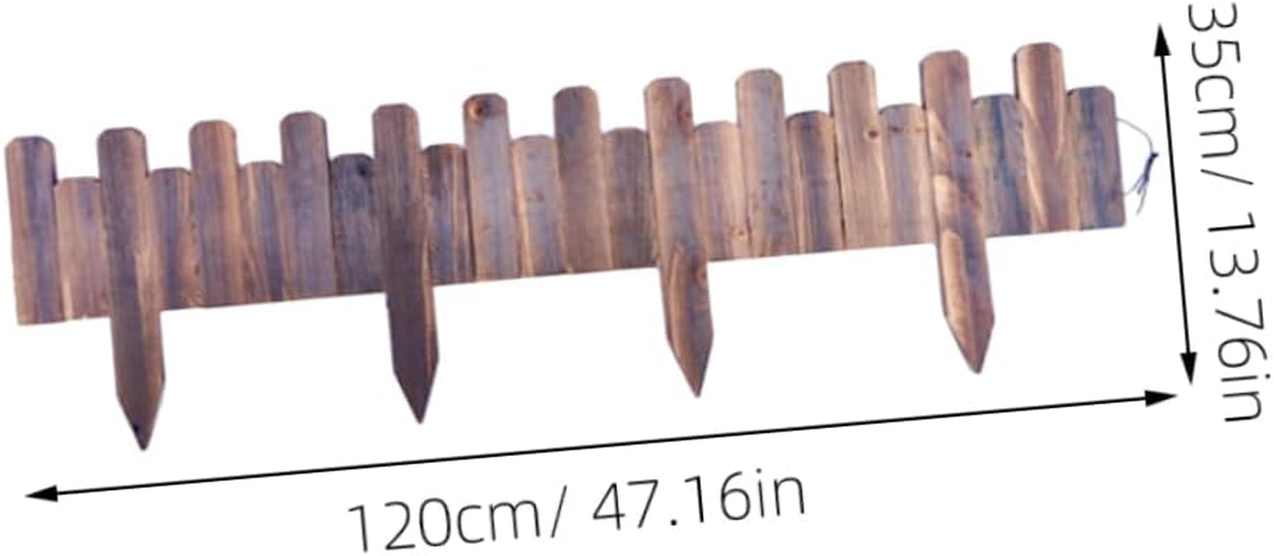 Yardenfun Garden Fence Edging Wooden Short Picket Border Bendable Easy to Install Inserted into Ground Lawn Flowerbed Decorative Landscape Plant Protection Coffee