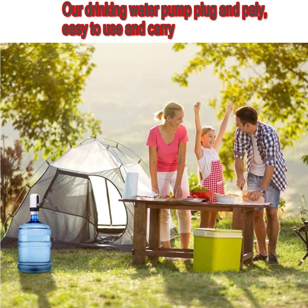 Upgraded Water Bottle Pump, Guangtoul 5 Gallon USB Charging Automatic Drinking Water Pump, Universal 2-5 Gallon Jugs Portable Electric Water Bottle Dispenser for Home Kitchen Office Camping image number 4