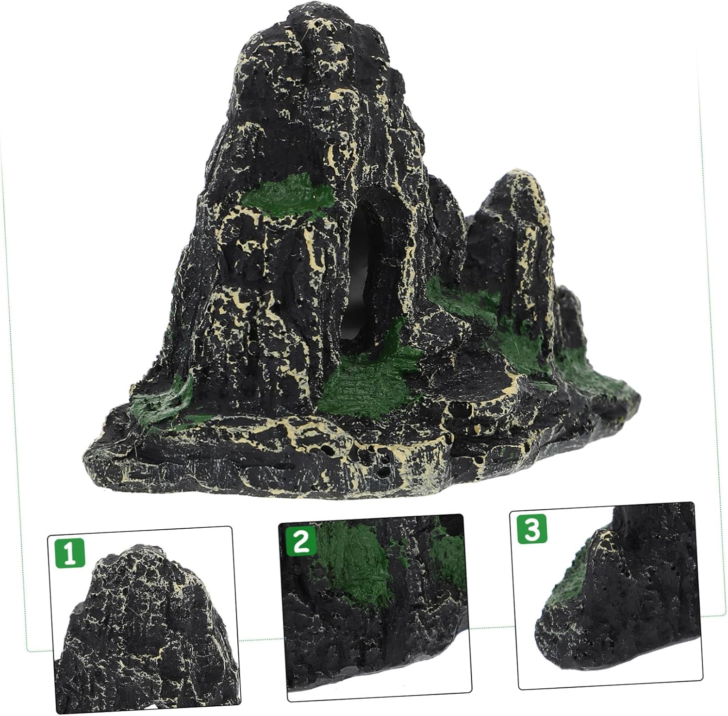 FONDOTIN Artificial Rockery Ornament Resin Simulation Hill Aquarium Landscaping Decoration Fish Tank Supply for Aquatic Pets and Home Aquariums image number 6