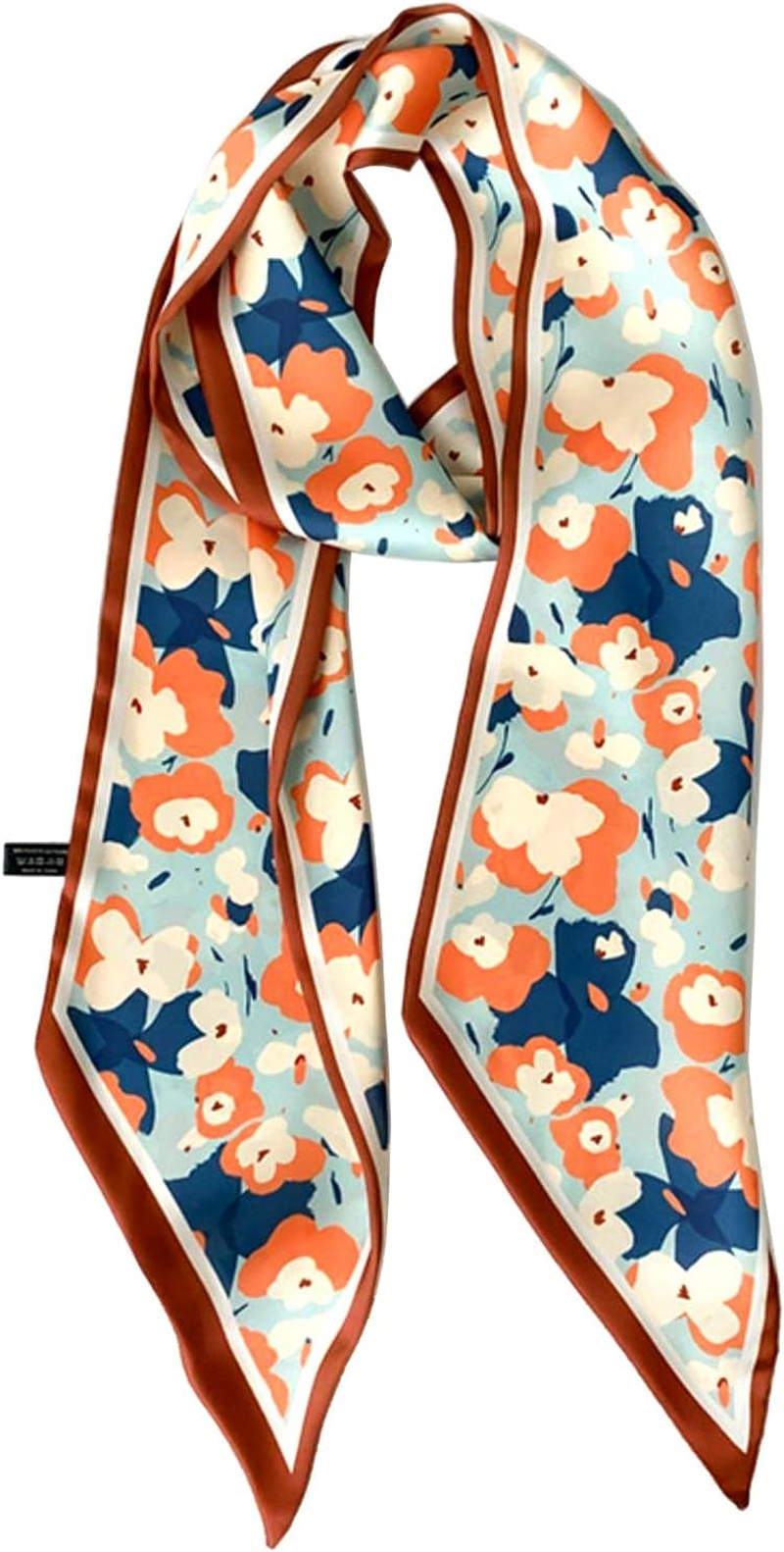 59" Long Silk like Scarf Fashion Hair Head Scarf for Women Satin Head Hair Handbag Scarf Belt Purse Accessories&hellip;