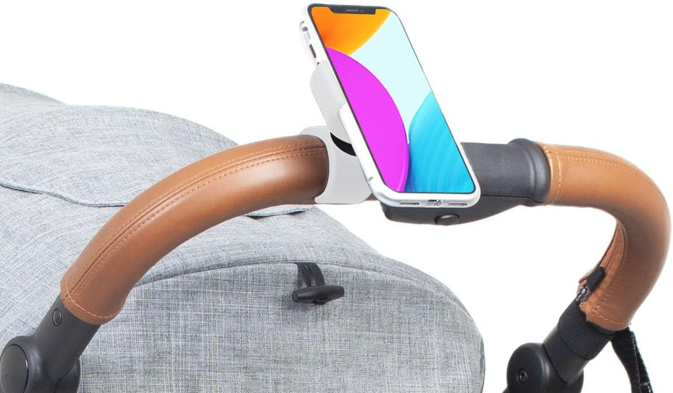 Universal Smartphone Holder for 7.5 Inch Screens - Pushchair Mobile Phone Holder - White