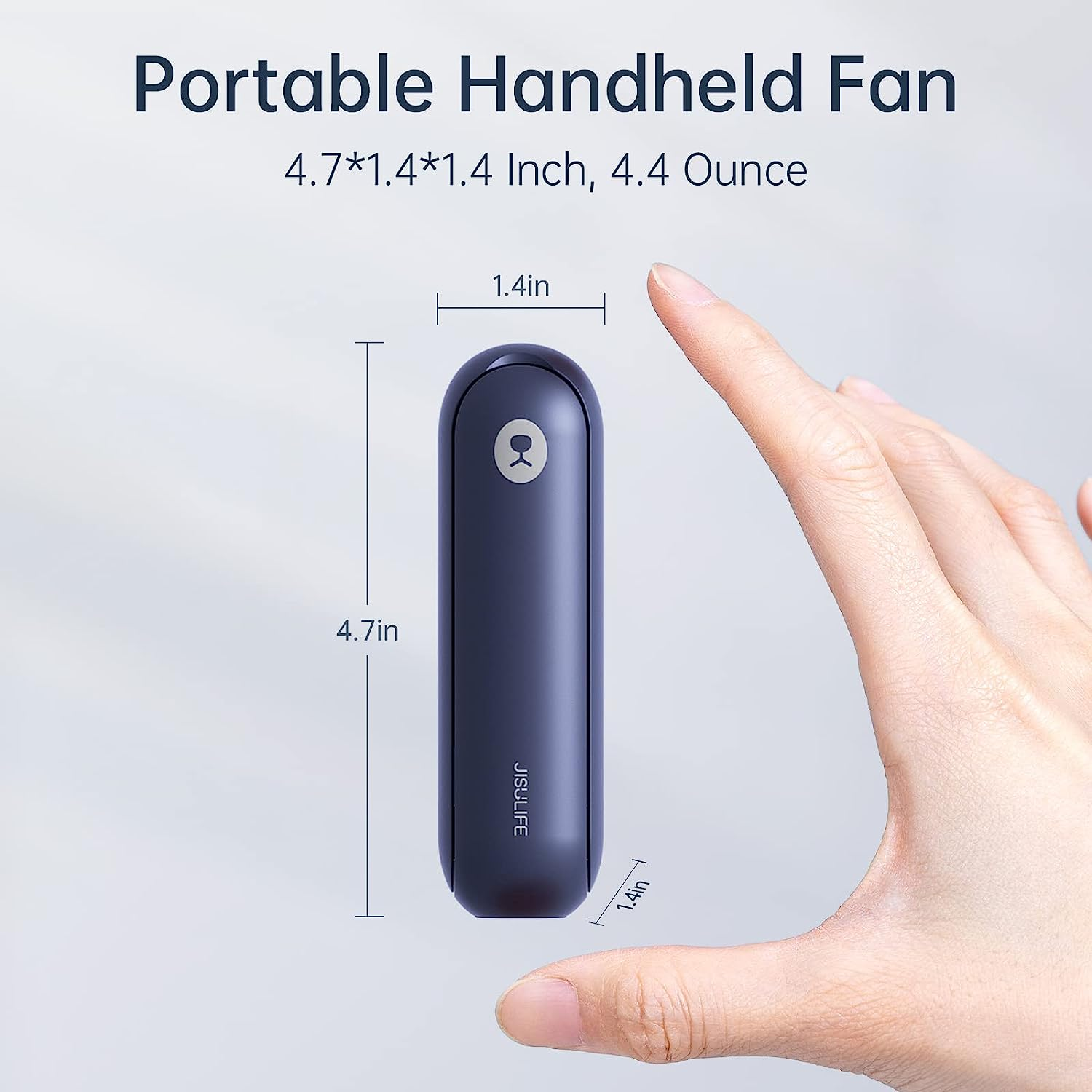 JISULIFE Portable Handheld Fan, Mini Pocket Personal Hand Fan, USB Rechargeable Battery Operated 14-21 Hours, Multifunctional Foldable Fan with Power Bank, Flashlight for Travel, Gift, Kids - Blue - White image number 7