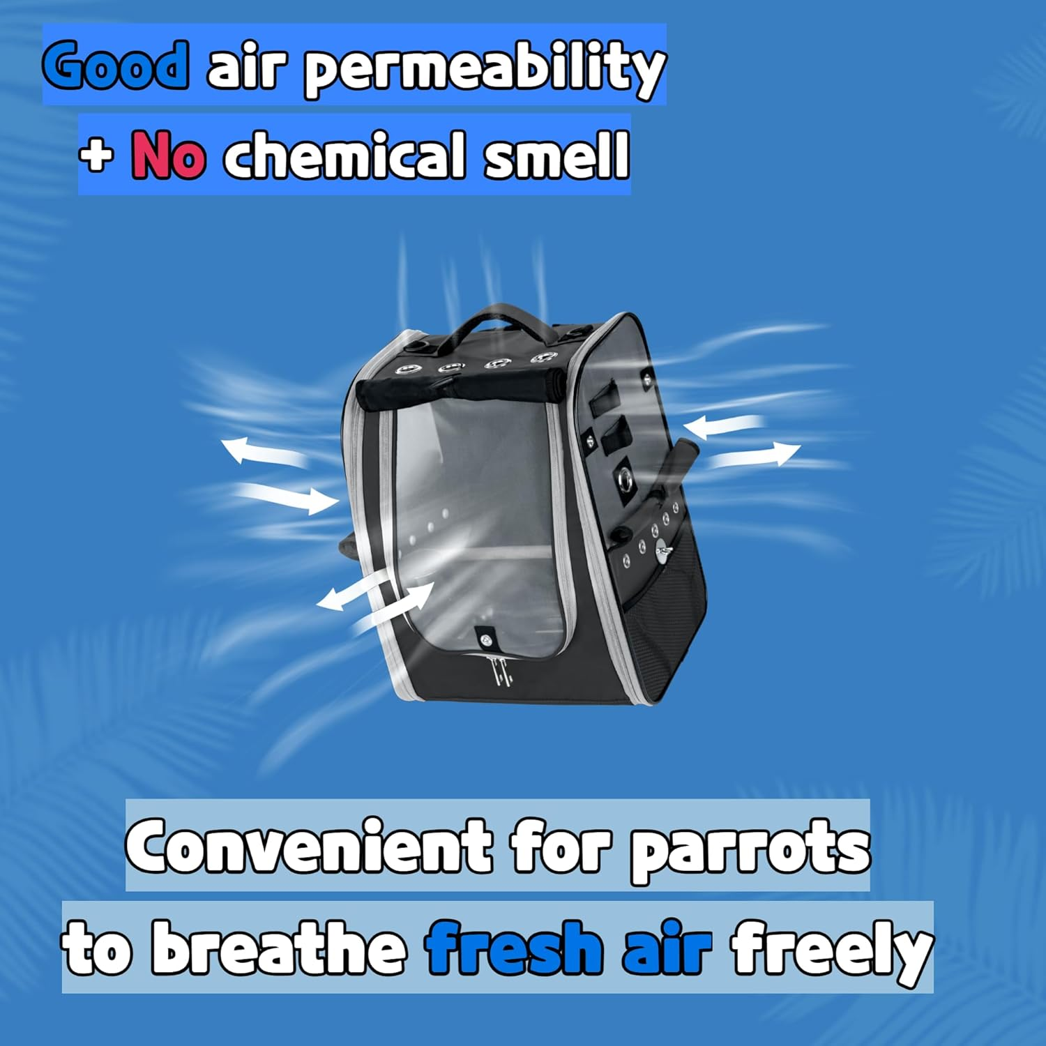 Birds Day Bird Carrier Backpack-Parrot Travel Cage with 2PCS Perch and Food Bowl, Stainless Steel Tray (Charcoal Gray, Small to Medium Birds) image number 1