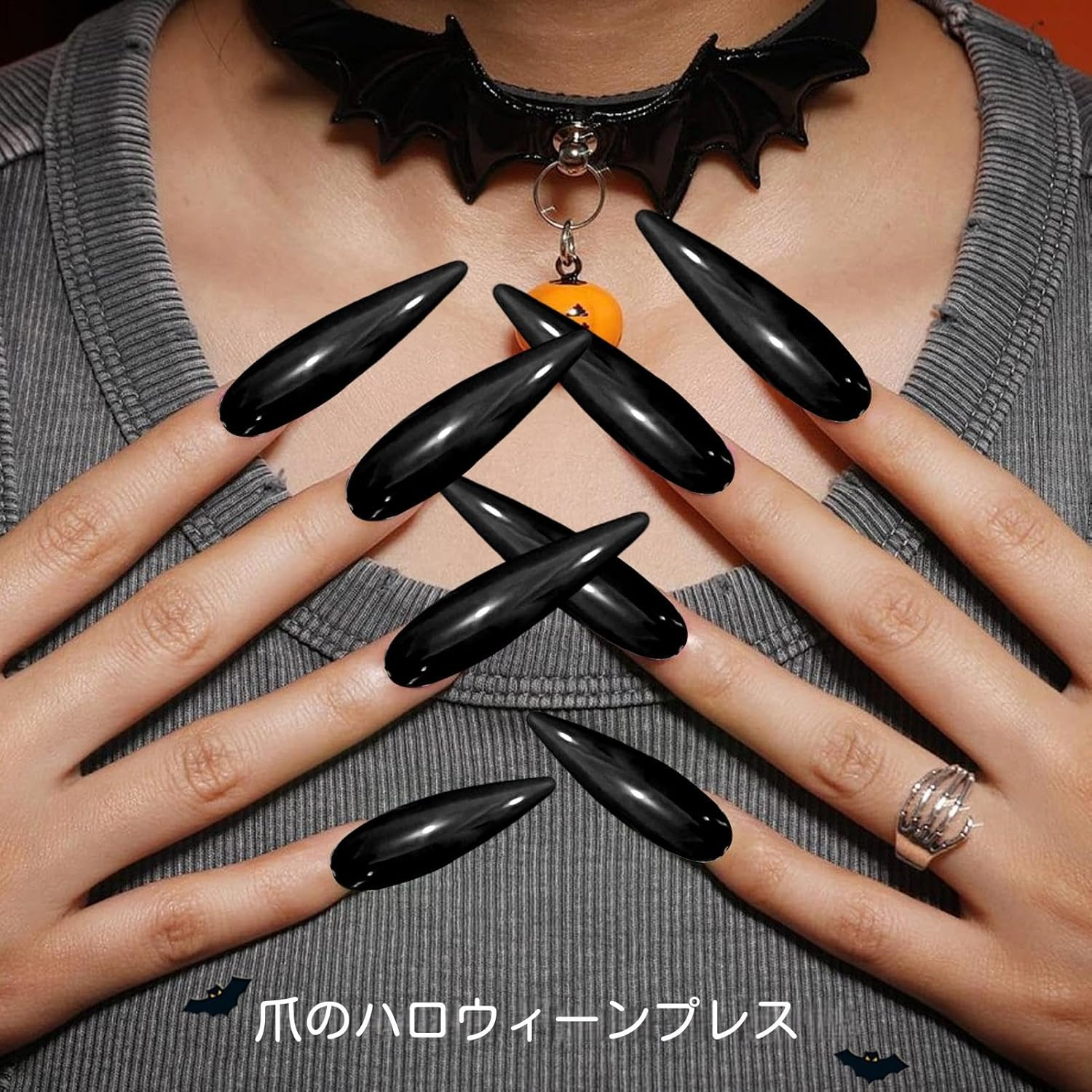 Halloween Fake Nails - 10 Pack Long Acrylic Nails Vampire - Reusable Gothic Design Vampire Fancy Dress Horror House Stage Performance Halloween Party Gothic Horror Nail Reusable Fake Nails Vampire image number 1