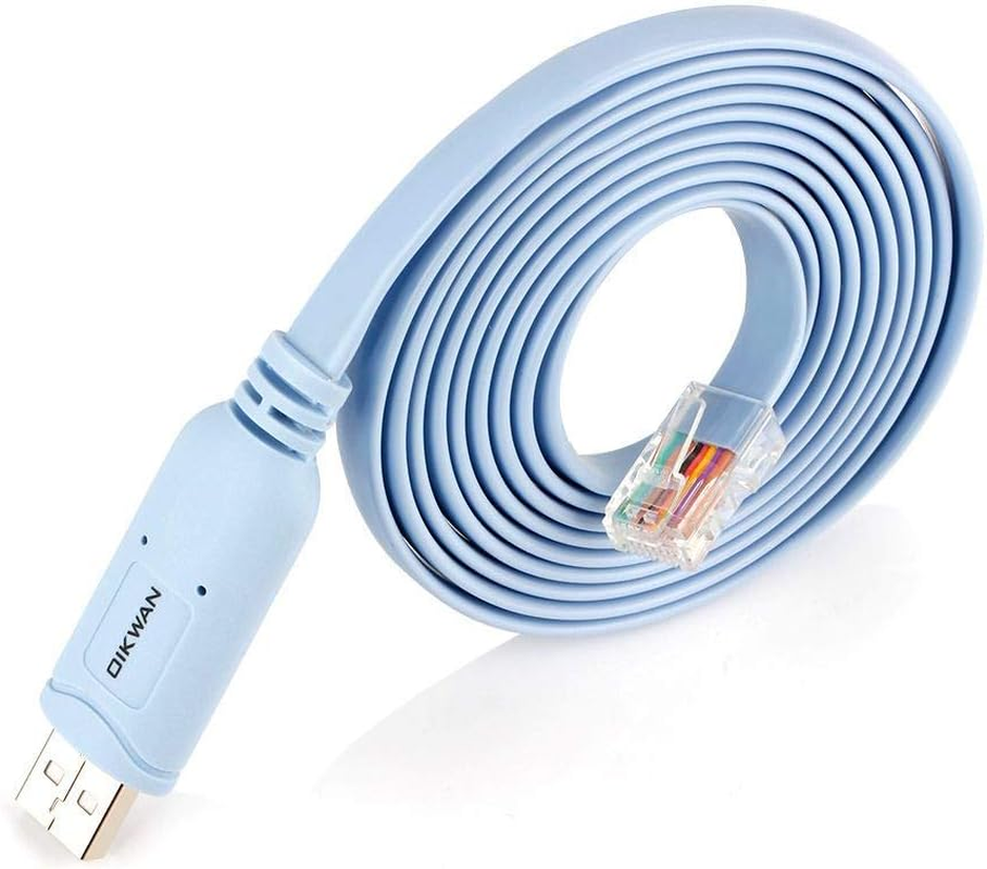OIKWAN USB Console Cable,Usb to RJ45 Console Cable for Cisco Routers/Ap Router/Switch Windows, Mac, Linux(1.8M,Blue) image number 1