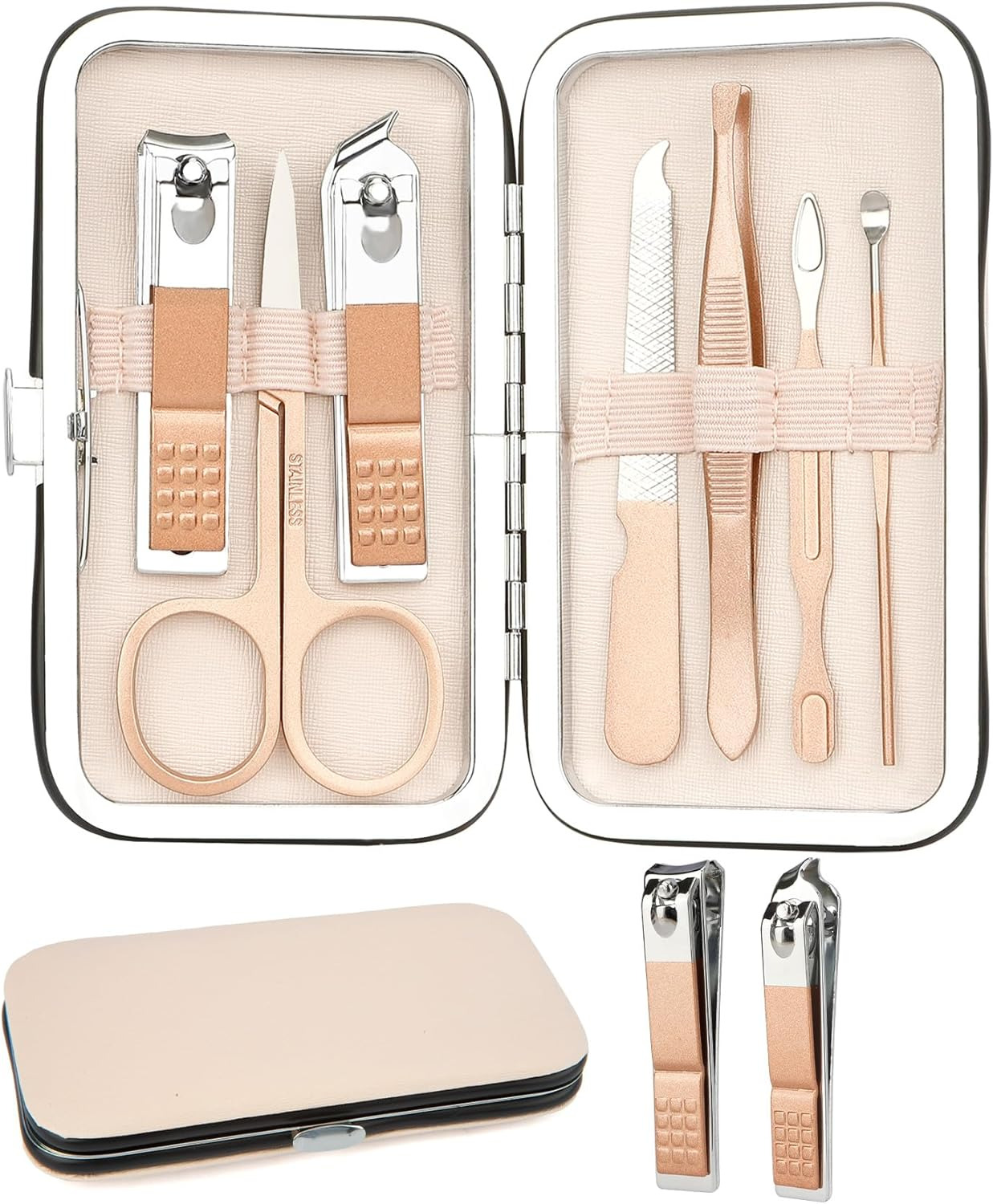 Manicure Set, Stocking Stuffers for Men, Nail Clipper Set, Manicure Kit, Travel Nail Grooming Kit, Stainless Steel Facial Manicure Pedicure Nail Care Tools, Valentines Day Gifts for Him Men Boyfriend