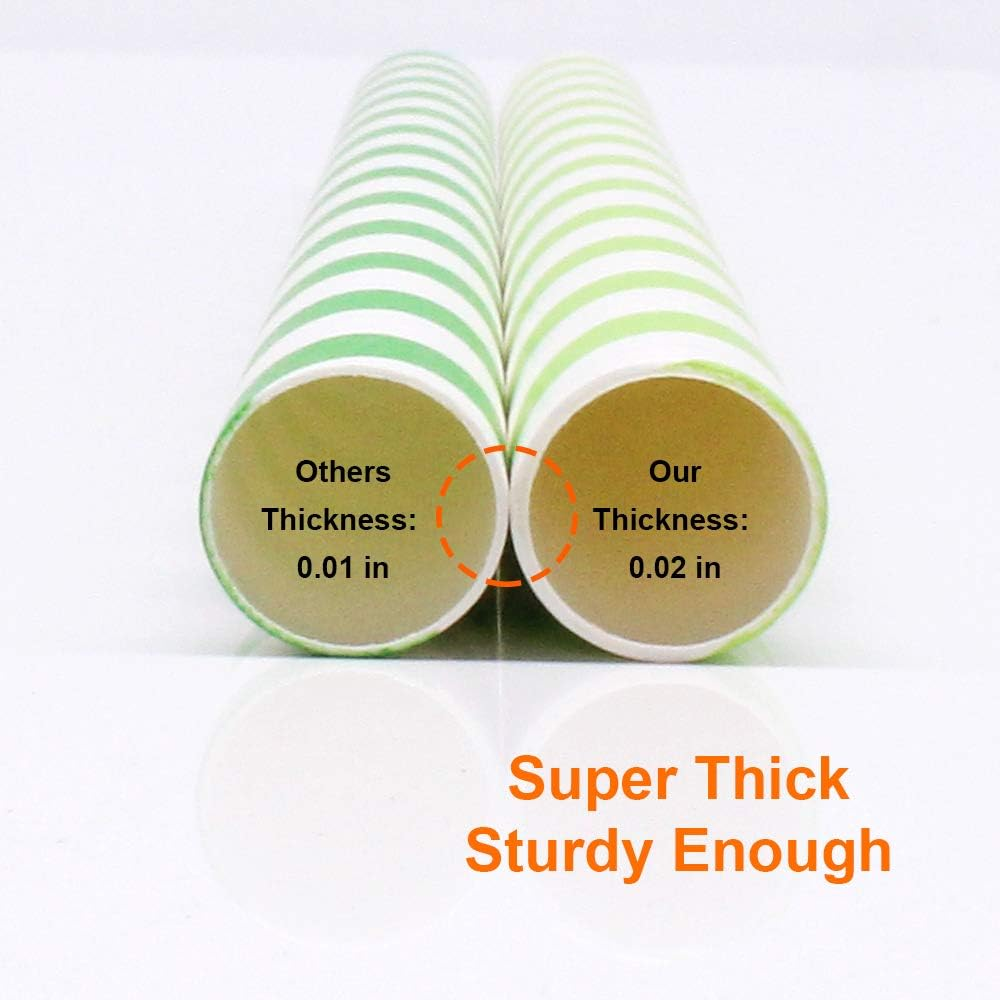 Boba Straws Bubble Tea Straw Disposable Paper Straws Extra Super Wide 0.5" 12Mm Large for Smoothie Jumbo Drinks Milkshake Tapioca Pearls Party Supplies Decorations Biodegradable Colorful 50 Pcs - Kraft image number 2