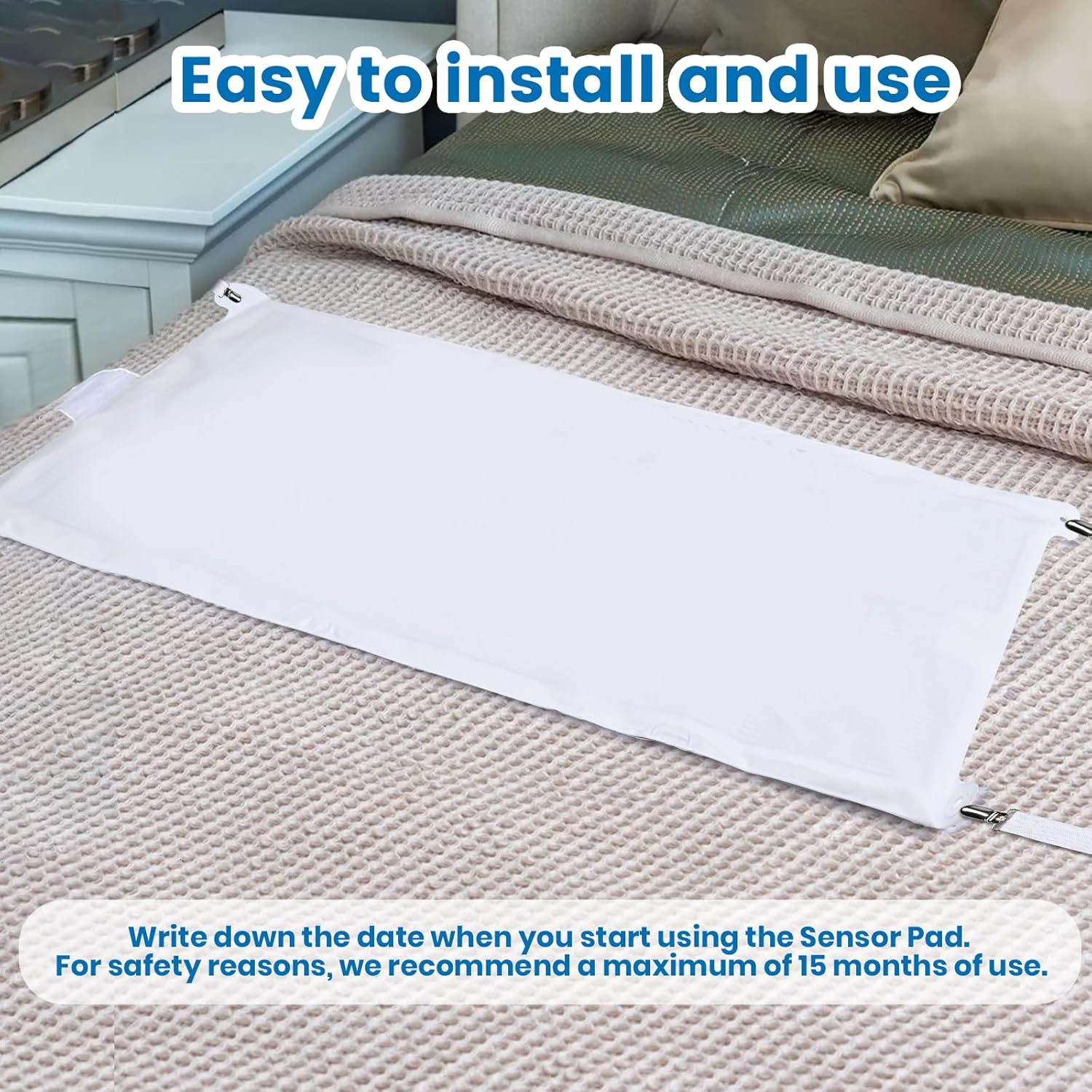 Bed Sensor Pad & Pager Bed Alarm for Elderly Adults Bed Pressure Sensor Pad with Alarm Dementia Patients Caregiver Fall Prevention for Elderly image number 1