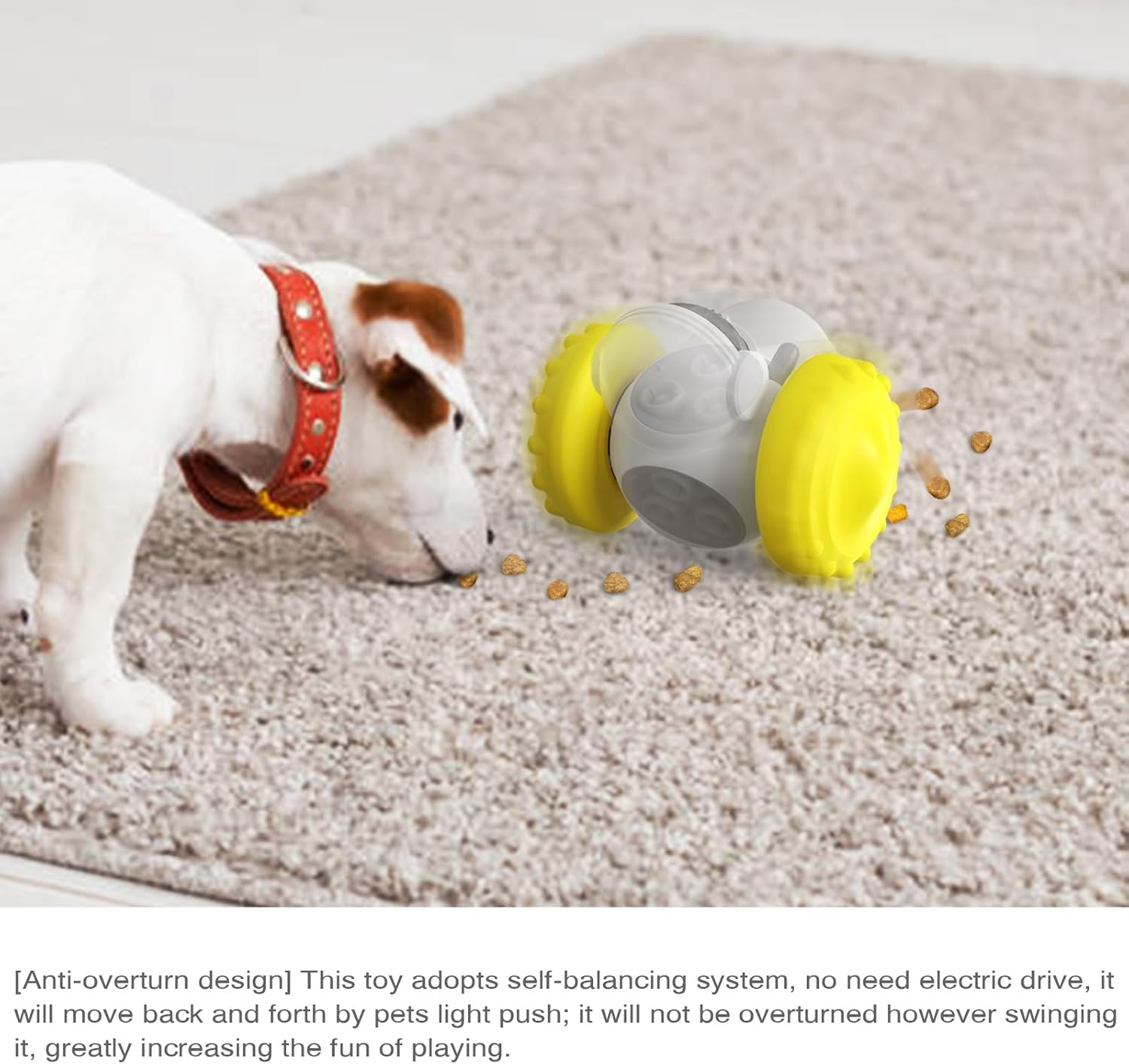 Slow Feeder Ball for Dog & Cats - Interactive Puzzle Game for Your Dog & Cat - Fill with Food and Treats - Great for Indoor Play for Kittens and Adult Dog & Cats, Portion Control (Yellow) - Yellow image number 3