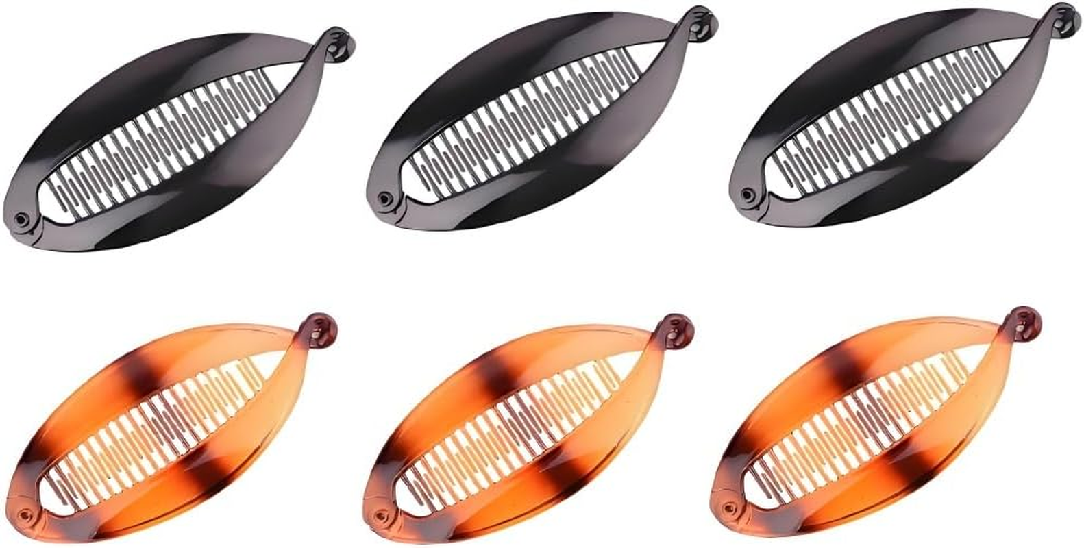 Pack of 6 Banana Clip Thin Hair, Banana Clip Hair, Banana Hair Clip, Leaf Shape Banana Hair Clip, Large, Banana Hair Clips, Women'S Hair Accessories image number 4