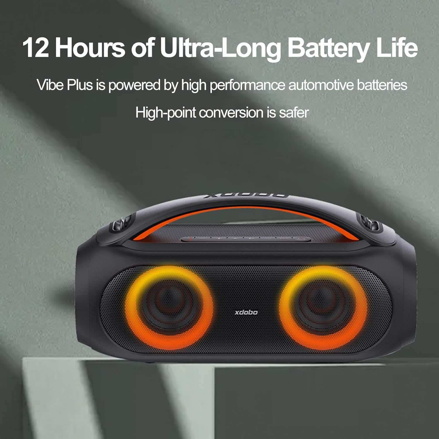 Mingzhe XDOBO Vibe plus Portable Wireless Speaker with BT5.0 Technology IPX5 Waterproof 80W Speakers Series Stereo Scene Hifi Sound AUX USB Flash Drive Long Playtime Portable Perfect for Party image number 3