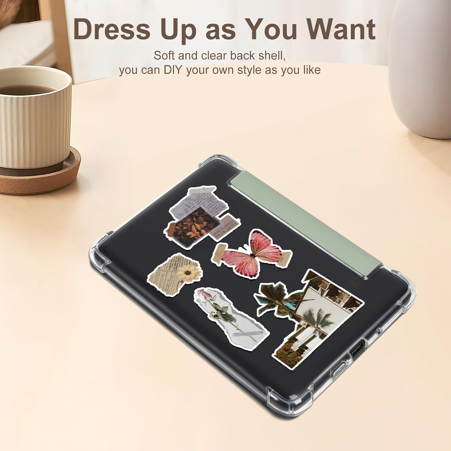 THRAU Case for 6" All-New Kindle 2024/2022 (11Th Gen) &ndash; Ultra Clear Soft Flexible Transparent TPU Back Cover Light Shell with Auto Wake/Sleep for Kindle Basic, Agave Green image number 6