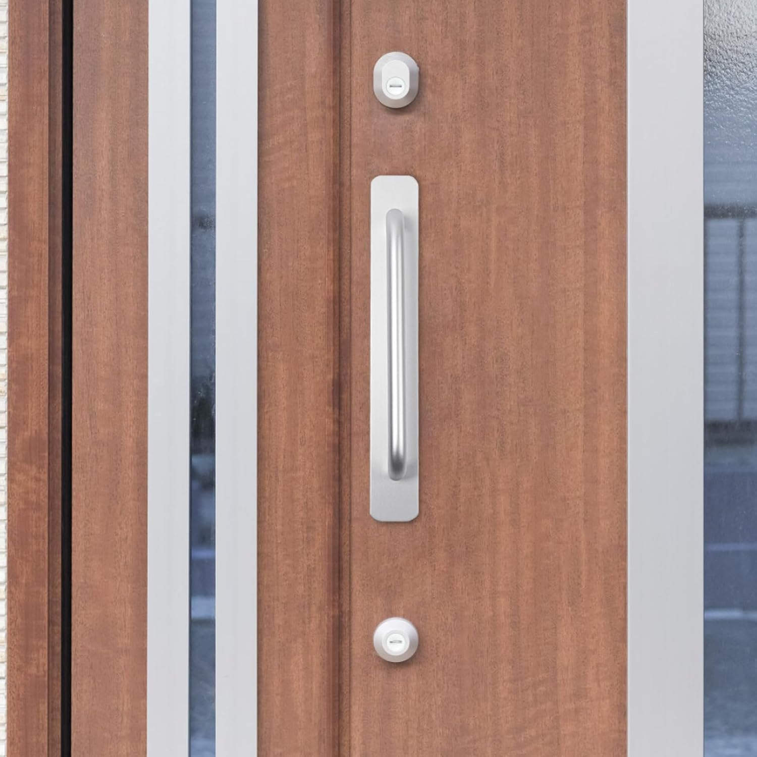 4 PCS Adhesive Cabinet Handles, No Drilling Drawer Pulls, Aluminum Alloy Stick on Door Handles, Window Handles for Kitchen, Cupboard Sliding Closet, Dresser Closet (Silver) image number 4