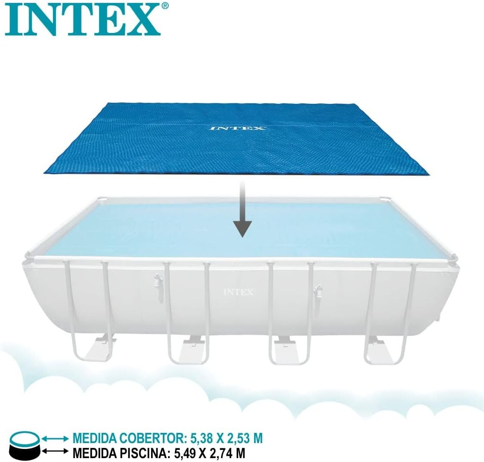Intex 5.49M X 2.74M above Ground Square Solar Outdoor Pool Protective Cover Set image number 5