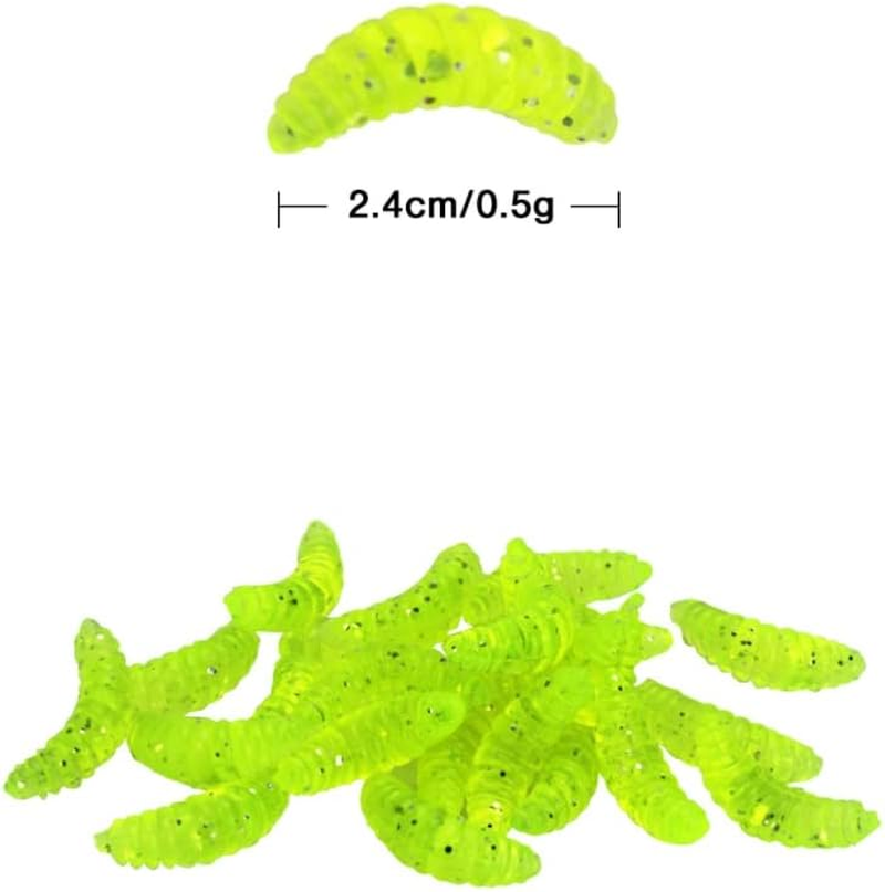 Origlam 100Pcs Fresh Water Fishing Bait, Soft Plastic Worms, Bass Fishing Worms, Soft Bait Shad Fishing Lures, Worm Baits
